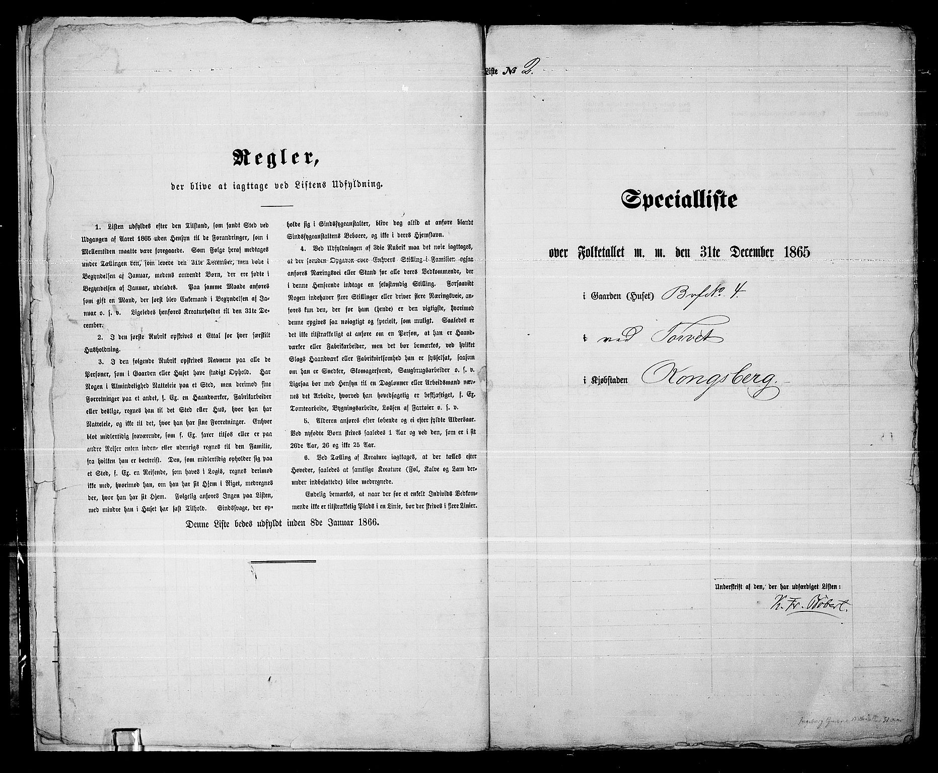 RA, 1865 census for Kongsberg/Kongsberg, 1865, p. 15