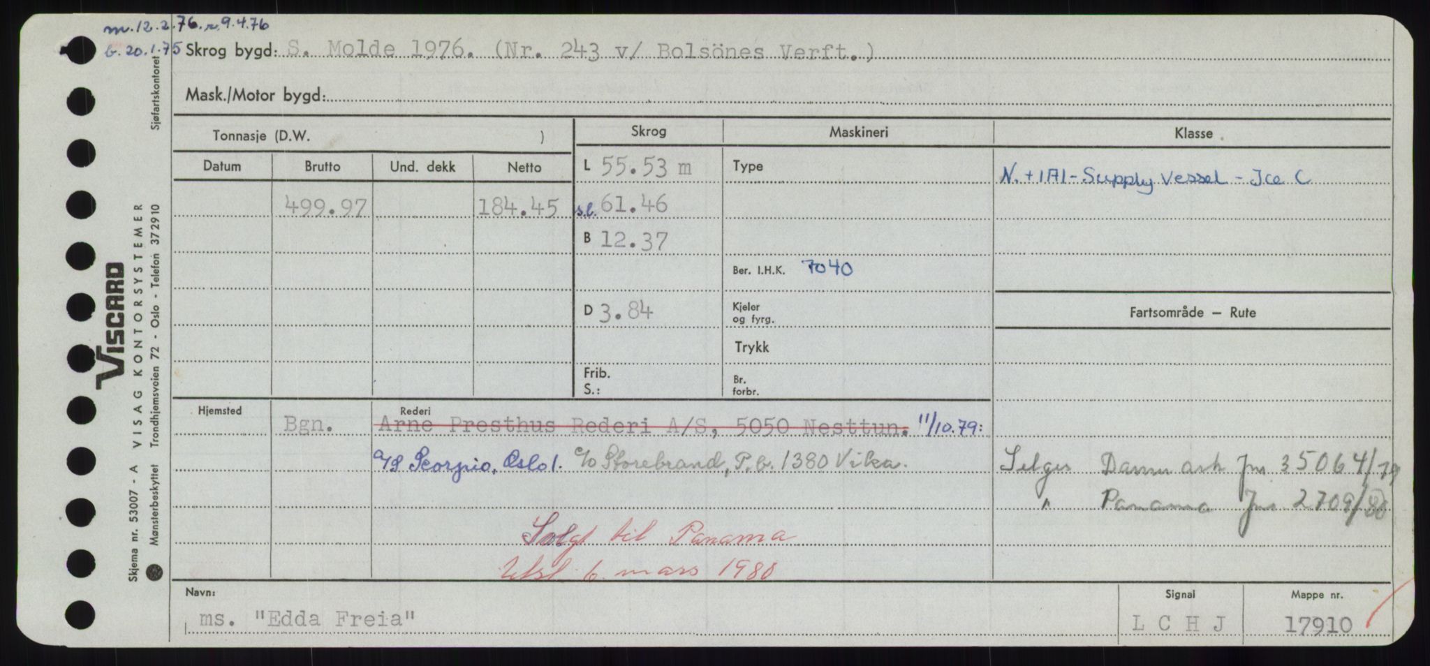 Sjøfartsdirektoratet med forløpere, Skipsmålingen, RA/S-1627/H/Hd/L0009: Fartøy, E, p. 17