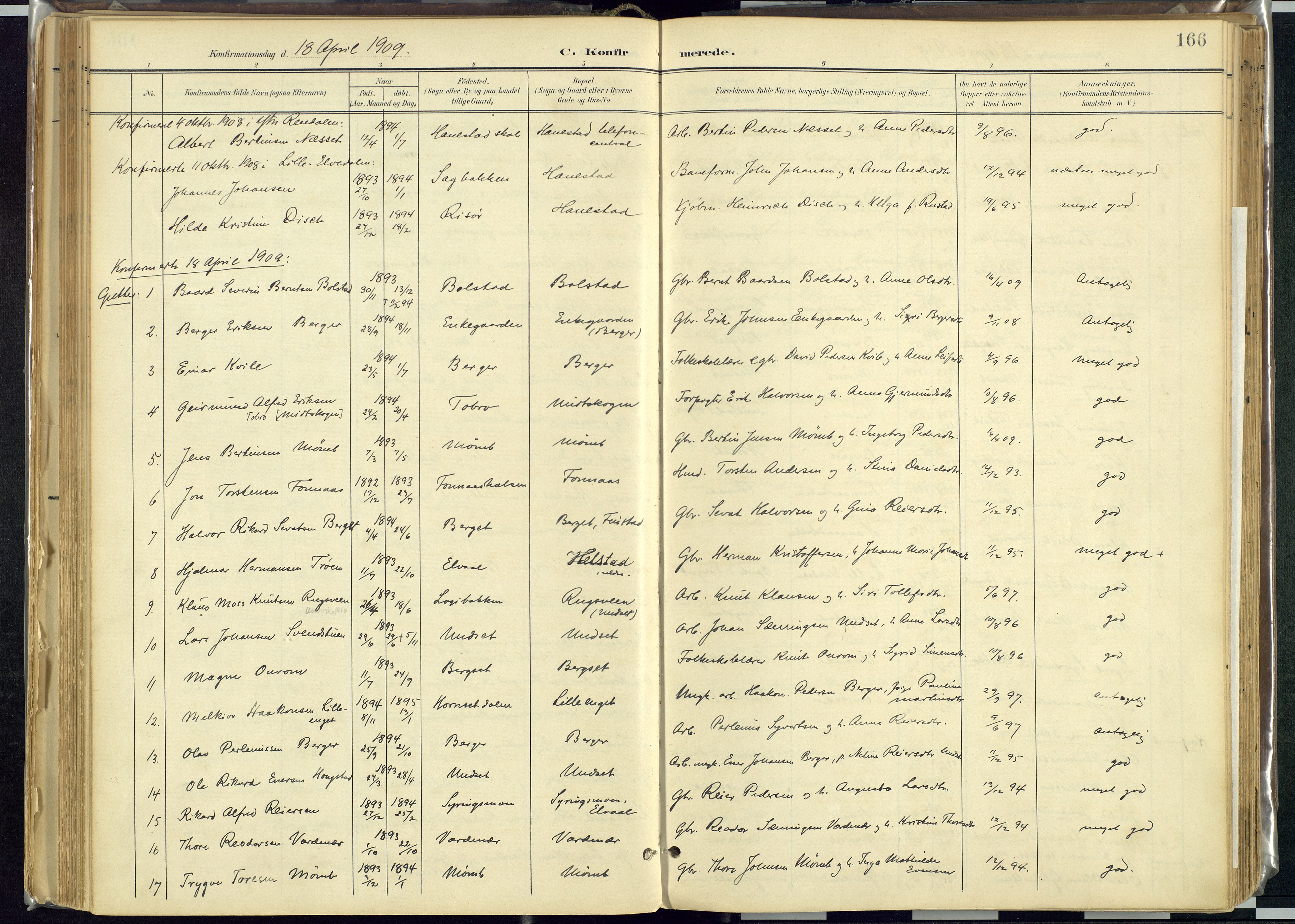 Rendalen prestekontor, AV/SAH-PREST-054/H/Ha/Haa/L0012: Parish register (official) no. 12, 1901-1928, p. 166