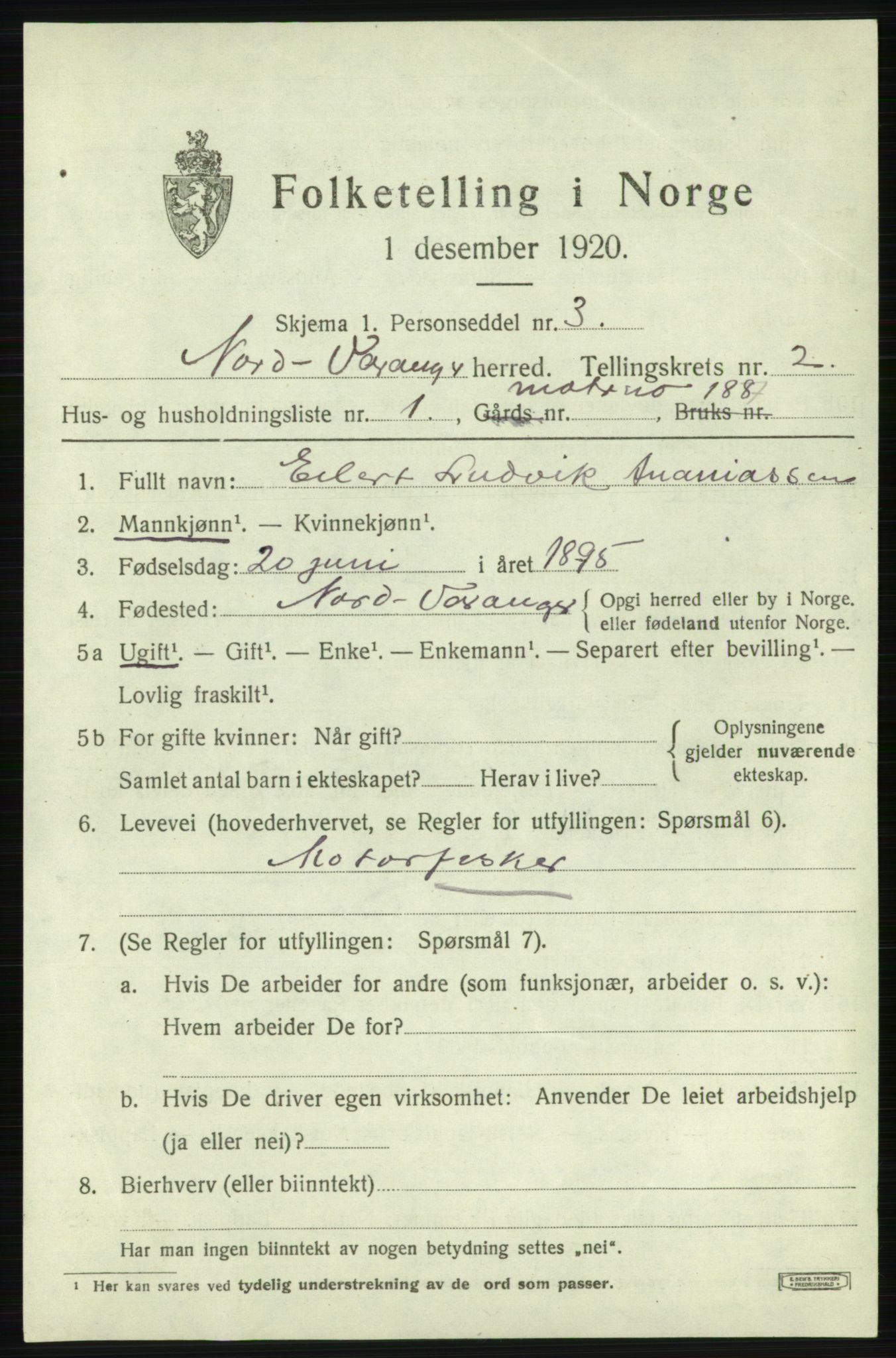 SATØ, 1920 census for Nord-Varanger, 1920, p. 958