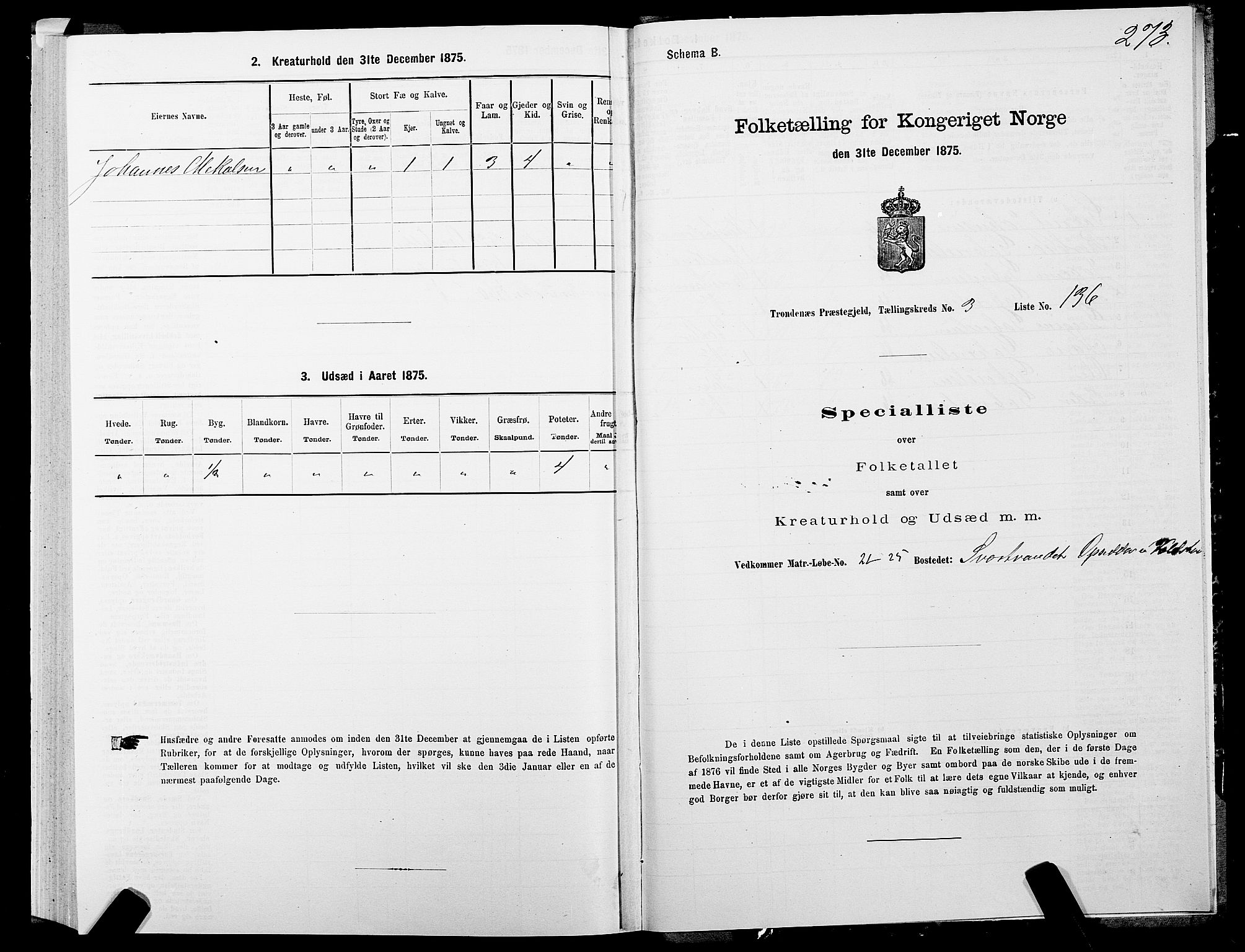 SATØ, 1875 census for 1914P Trondenes, 1875, p. 3273