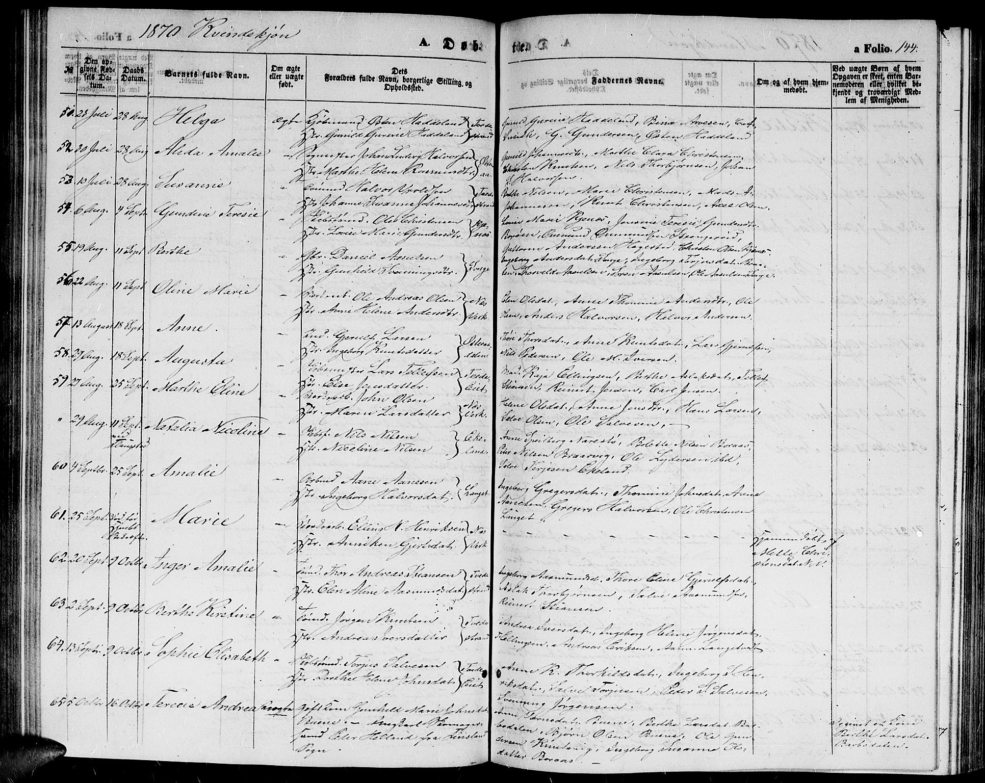 Holt sokneprestkontor, AV/SAK-1111-0021/F/Fb/L0008: Parish register (copy) no. B 8, 1858-1871, p. 144