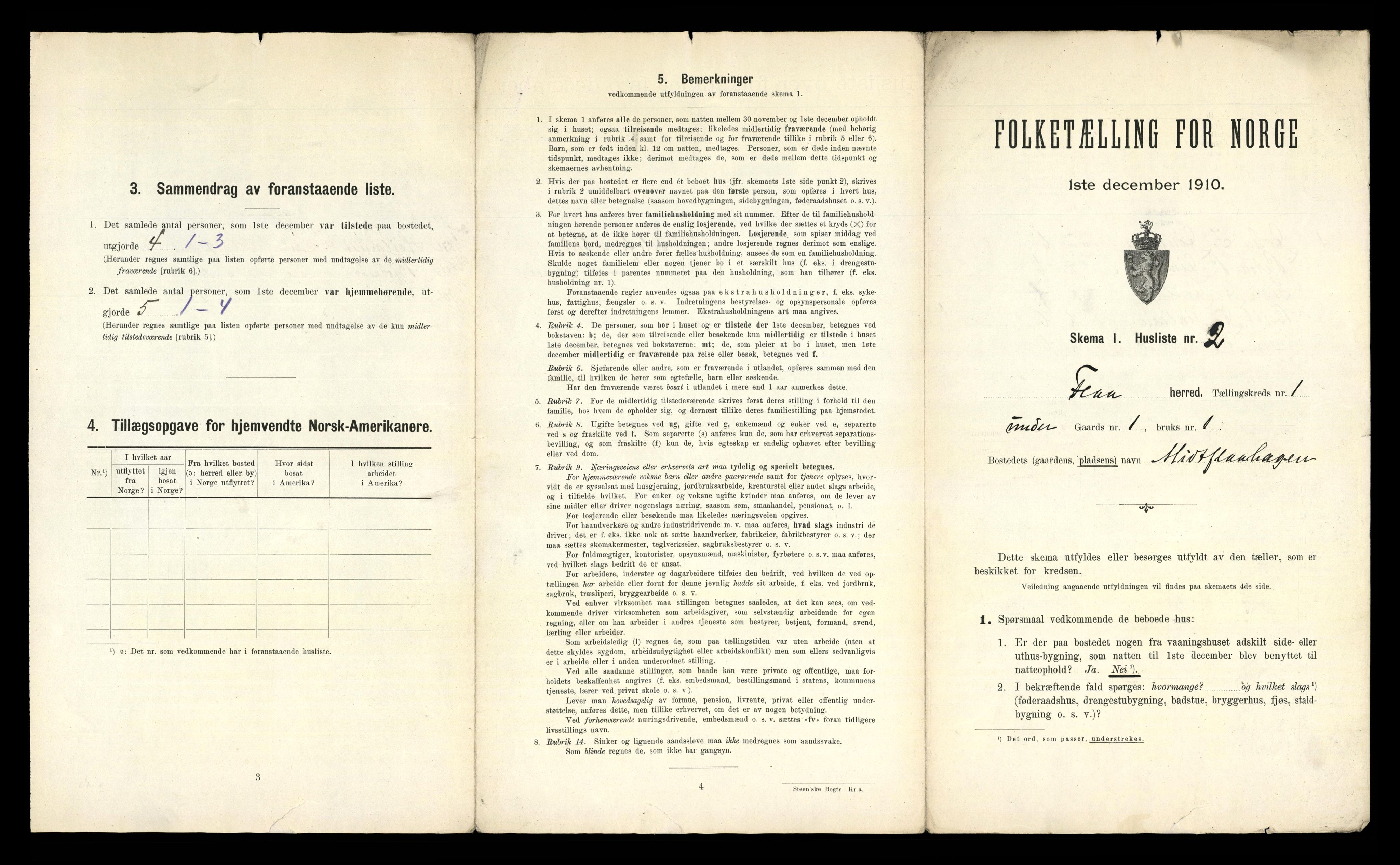 RA, 1910 census for Flå, 1910, p. 19