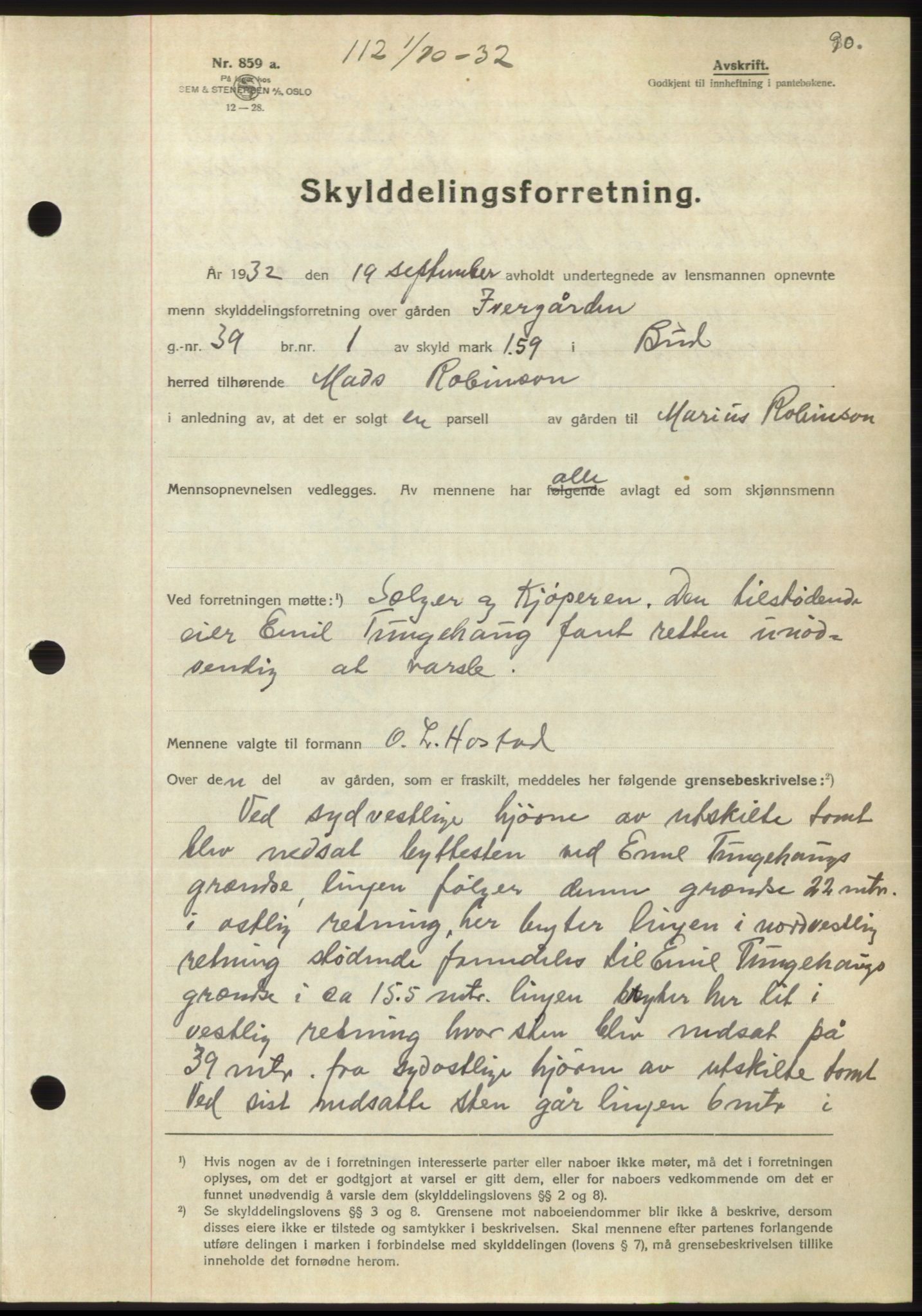 Romsdal sorenskriveri, AV/SAT-A-4149/1/2/2C/L0062: Mortgage book no. 56, 1932-1933, Deed date: 01.10.1932