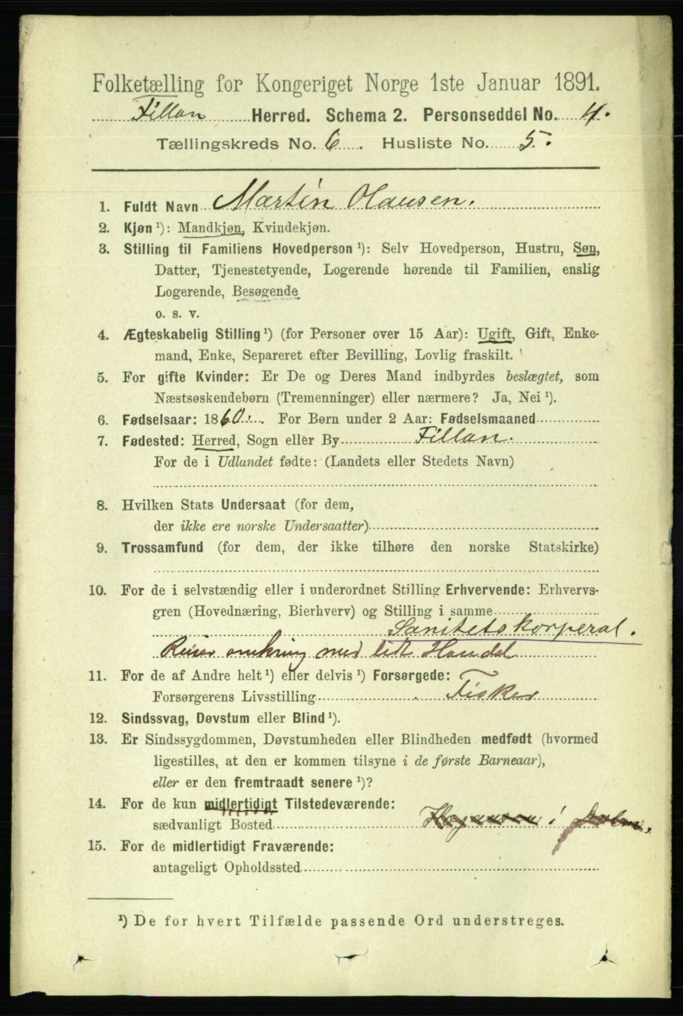 RA, 1891 census for 1616 Fillan, 1891, p. 1296