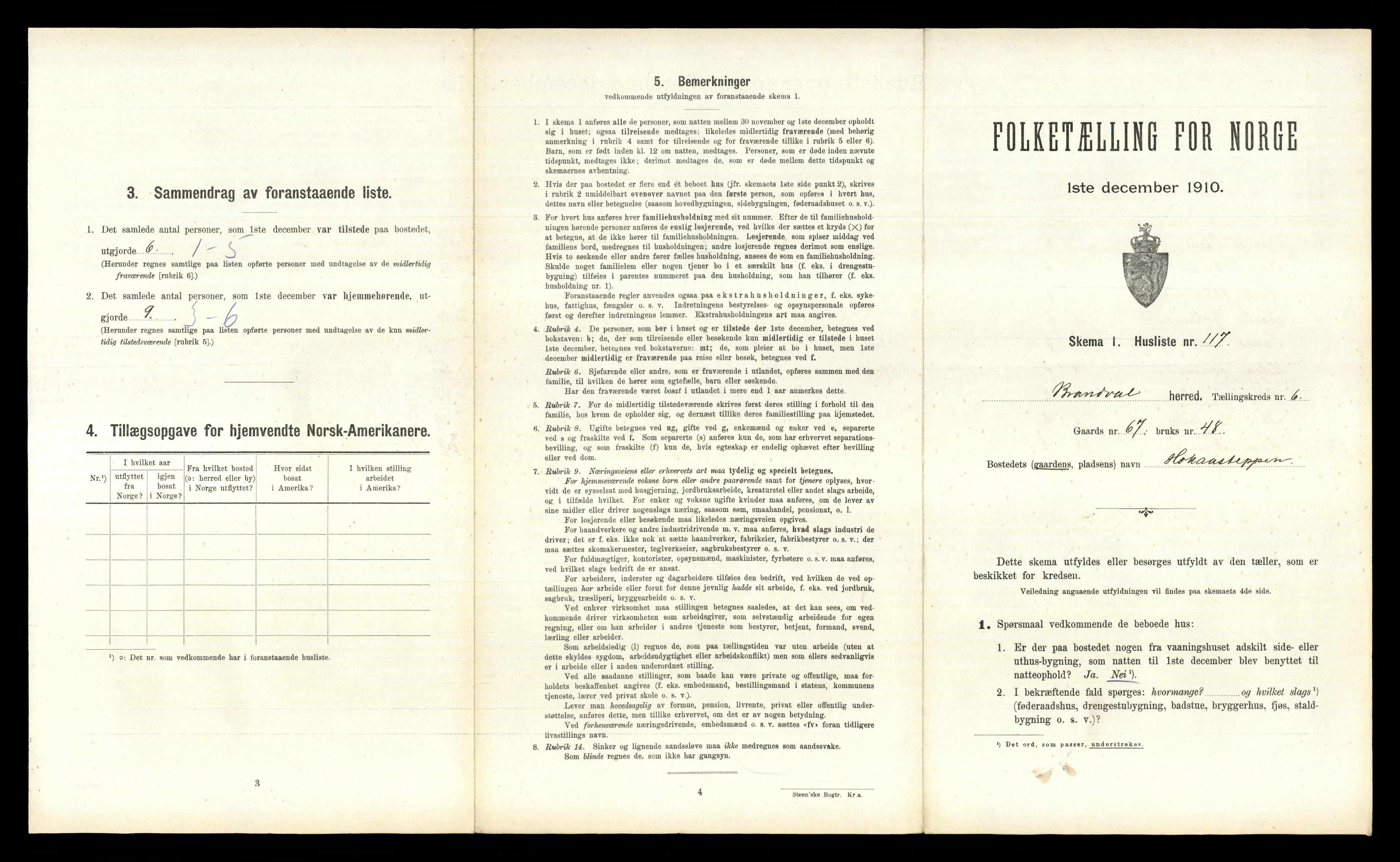 RA, 1910 census for Brandval, 1910, p. 987