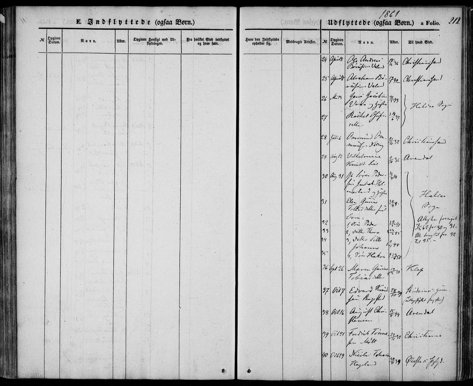 Holum sokneprestkontor, AV/SAK-1111-0022/F/Fa/Faa/L0005: Parish register (official) no. A 5, 1850-1864, p. 212