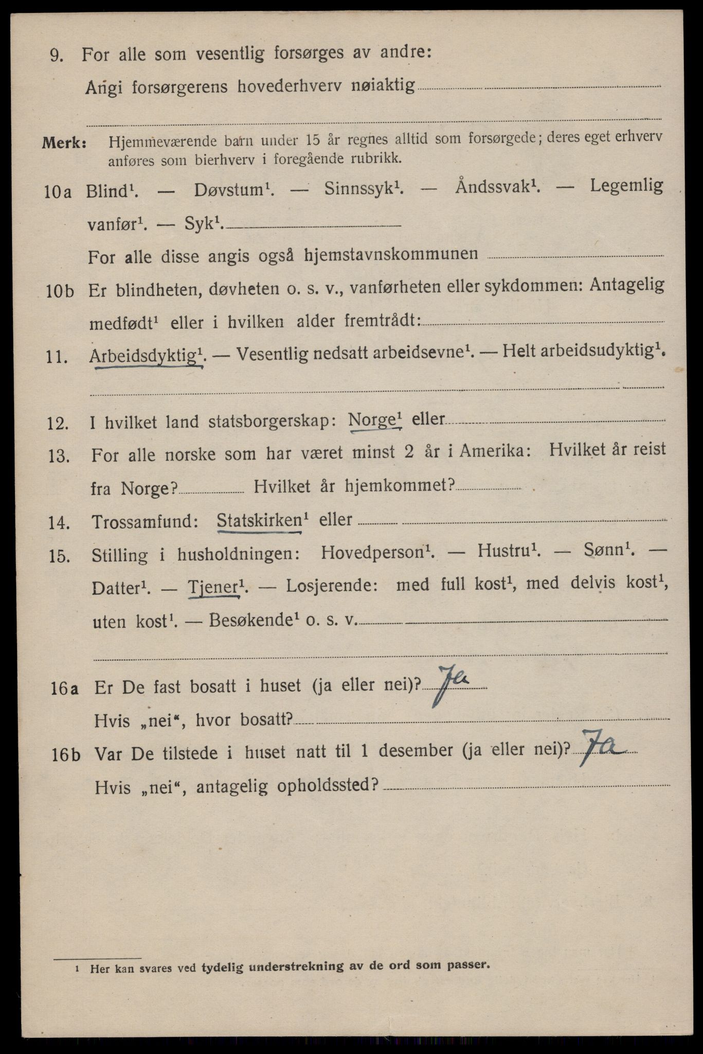 SAST, 1920 census for Sandnes, 1920, p. 5421