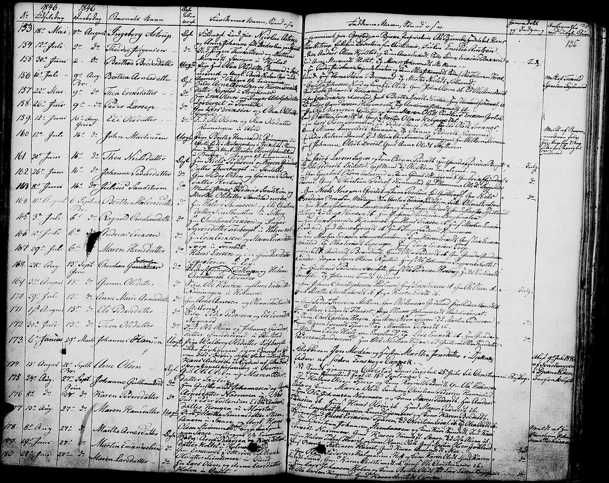 Grue prestekontor, AV/SAH-PREST-036/H/Ha/Haa/L0007: Parish register (official) no. 7, 1830-1847, p. 135