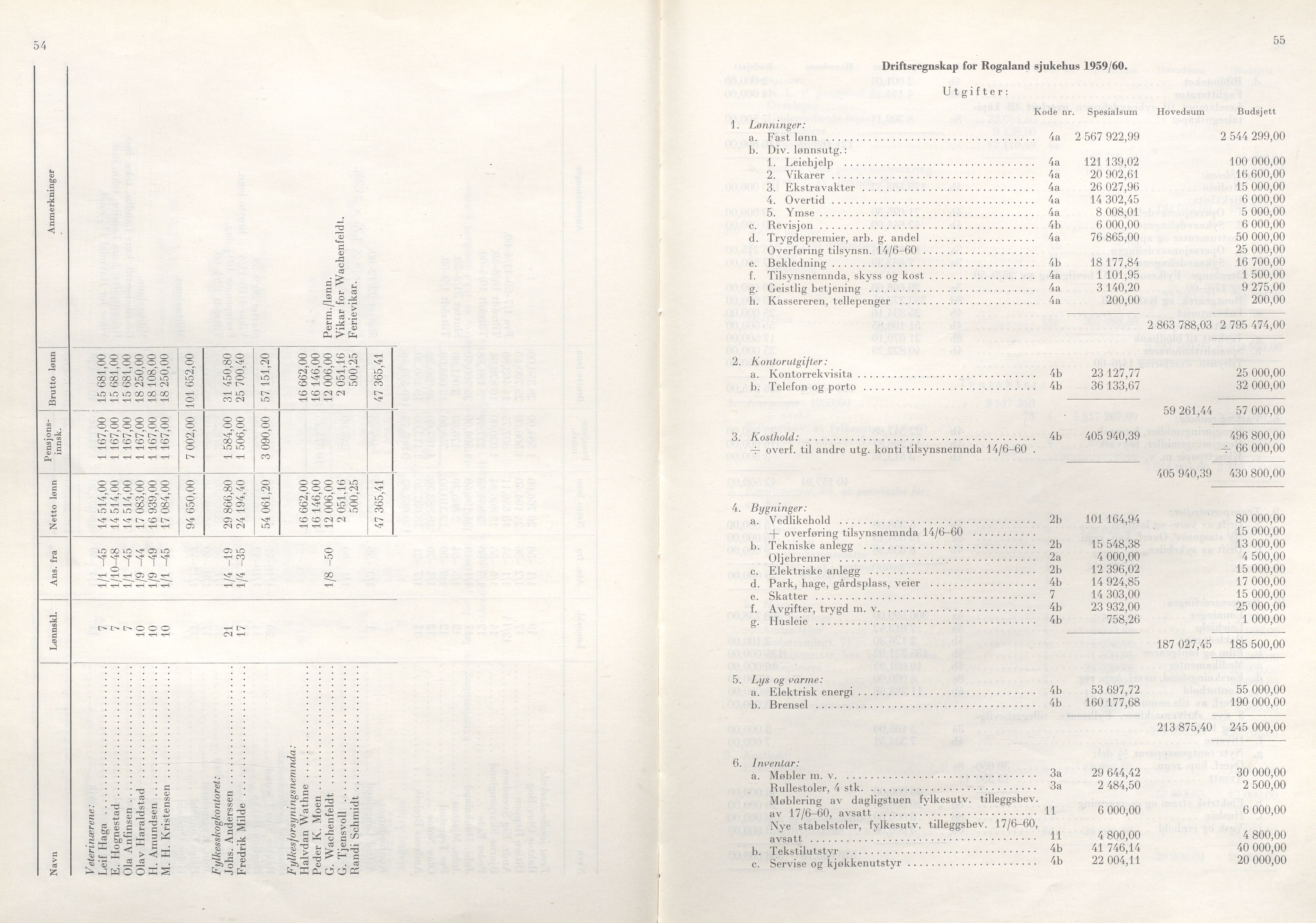 Rogaland fylkeskommune - Fylkesrådmannen , IKAR/A-900/A/Aa/Aaa/L0080: Møtebok , 1960, p. 54-55