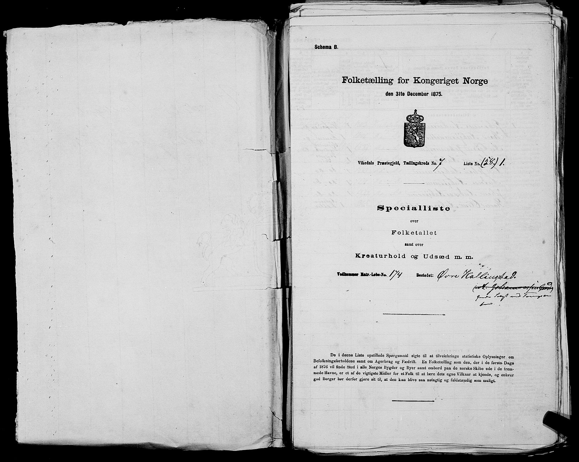 SAST, 1875 census for 1157P Vikedal, 1875, p. 768