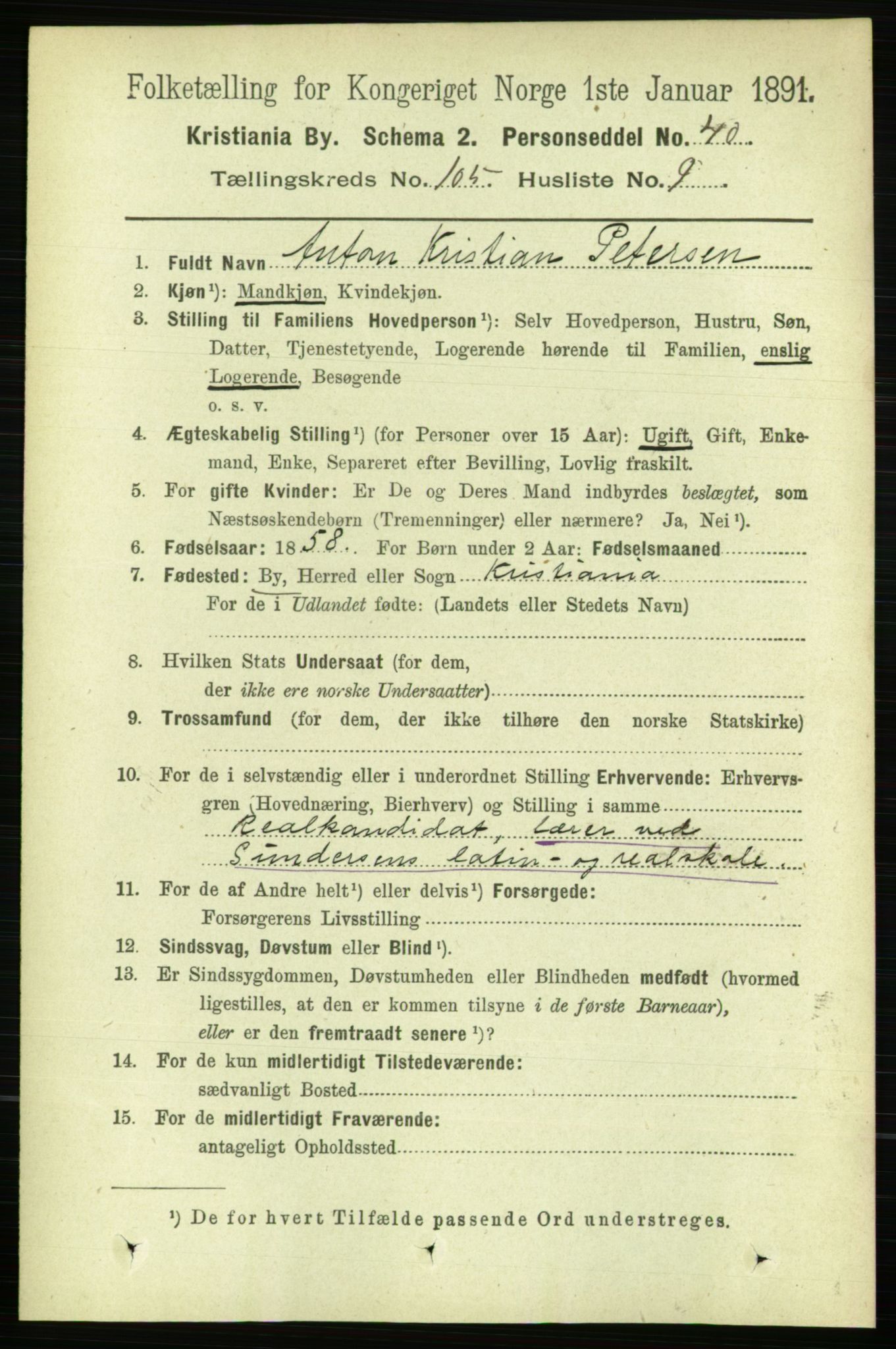 RA, 1891 census for 0301 Kristiania, 1891, p. 53291