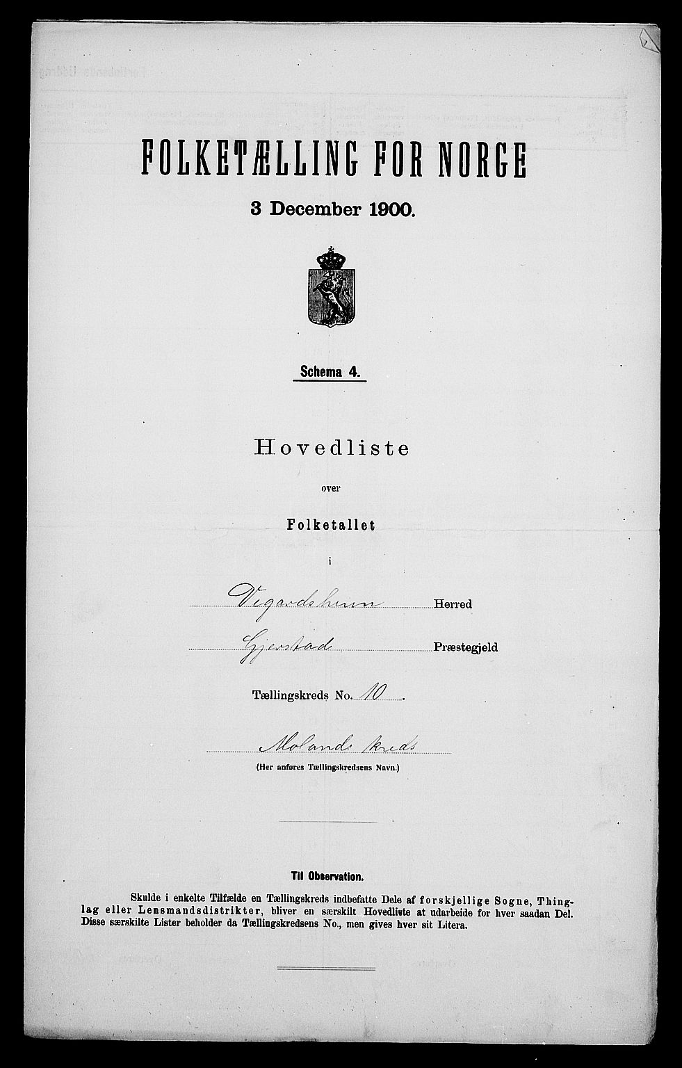 SAK, 1900 census for Vegårshei, 1900, p. 40