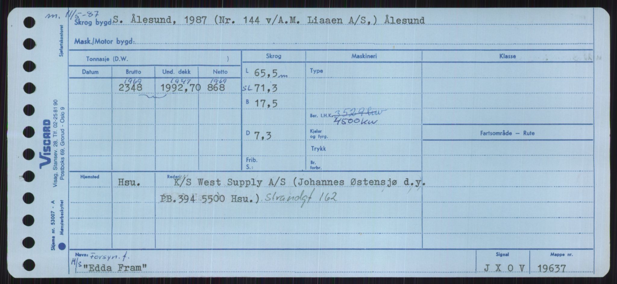 Sjøfartsdirektoratet med forløpere, Skipsmålingen, RA/S-1627/H/Ha/L0001/0002: Fartøy, A-Eig / Fartøy Bjør-Eig, p. 971