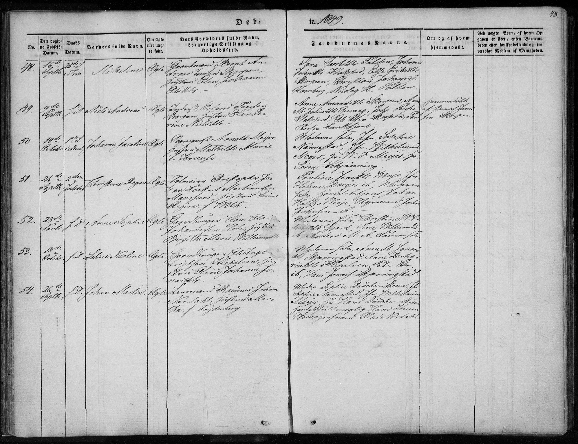 Ministerialprotokoller, klokkerbøker og fødselsregistre - Nordland, AV/SAT-A-1459/891/L1299: Parish register (official) no. 891A04, 1841-1856, p. 48
