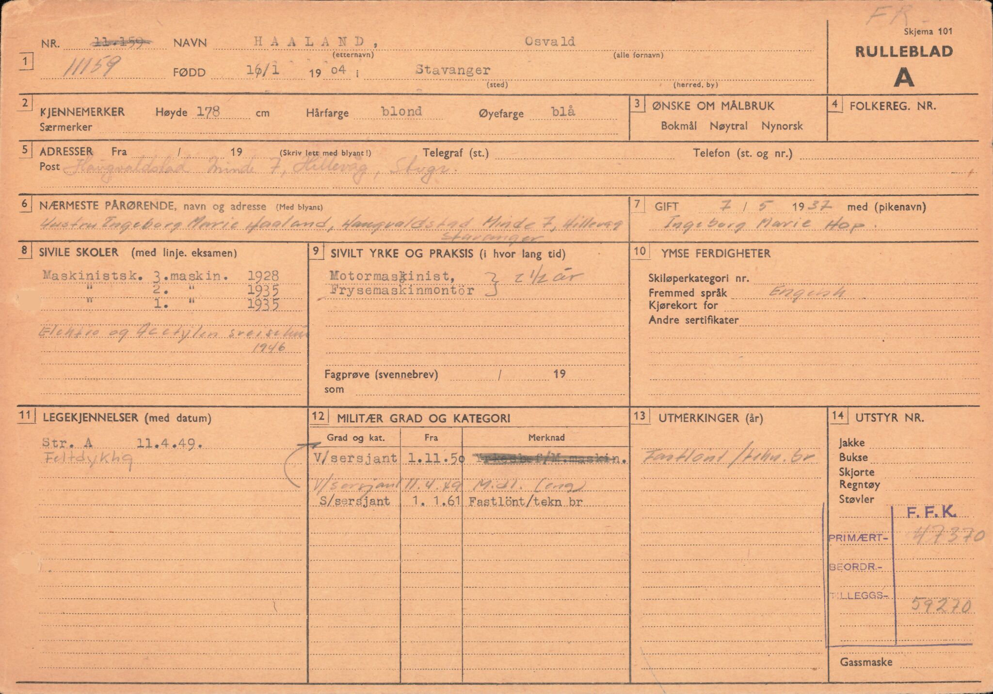 Forsvaret, Forsvarets overkommando/Luftforsvarsstaben, AV/RA-RAFA-4079/P/Pa/L0011: Personellpapirer, 1904, p. 302