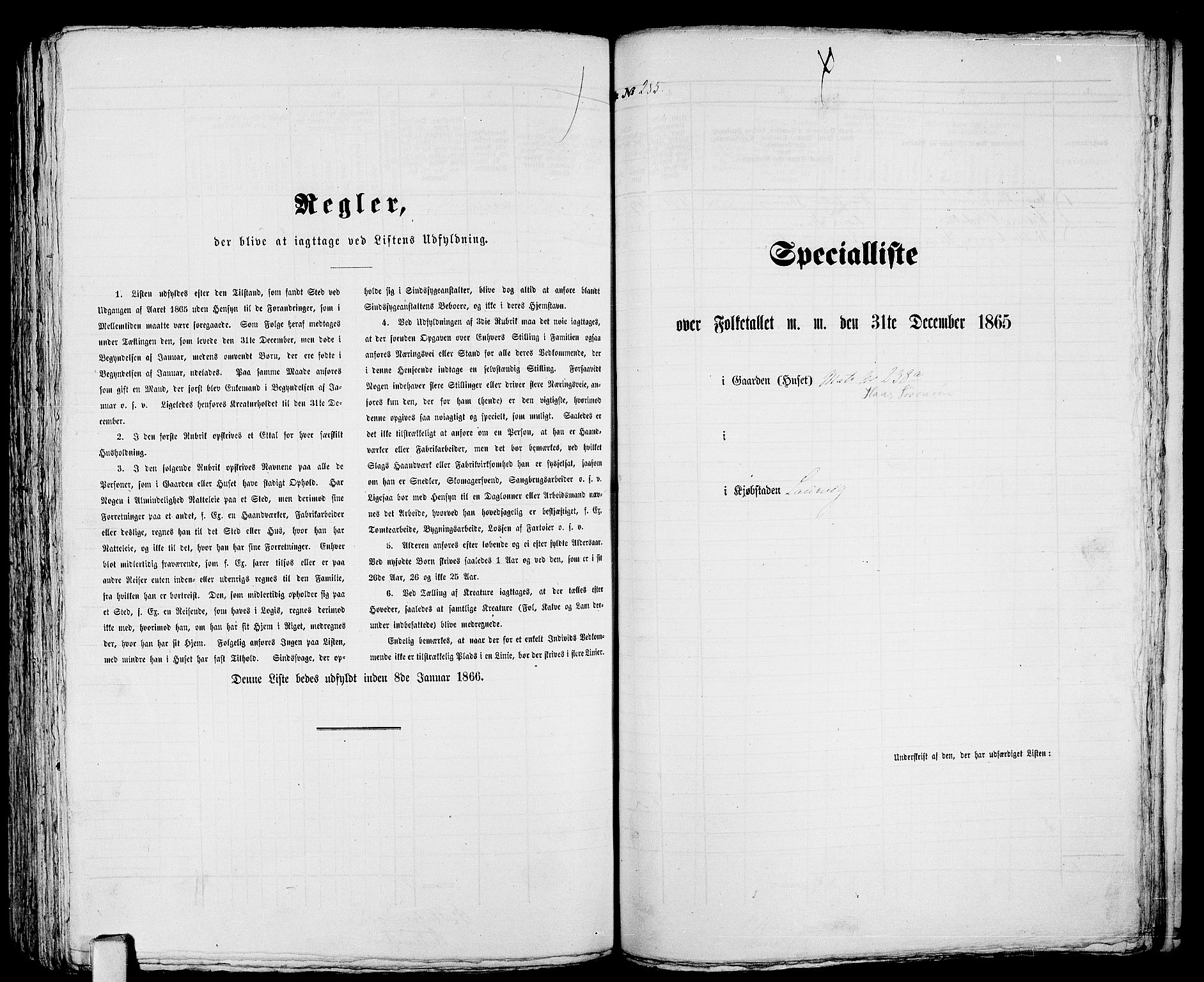 RA, 1865 census for Larvik, 1865, p. 588