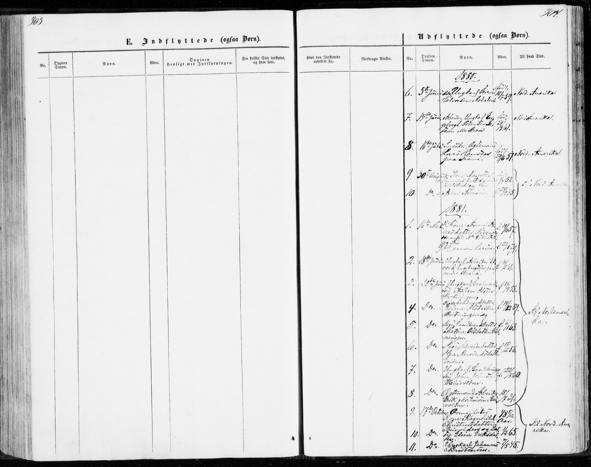 Sollia prestekontor, SAH/PREST-050/H/Ha/Haa/L0001: Parish register (official) no. 1, 1856-1885, p. 303-304