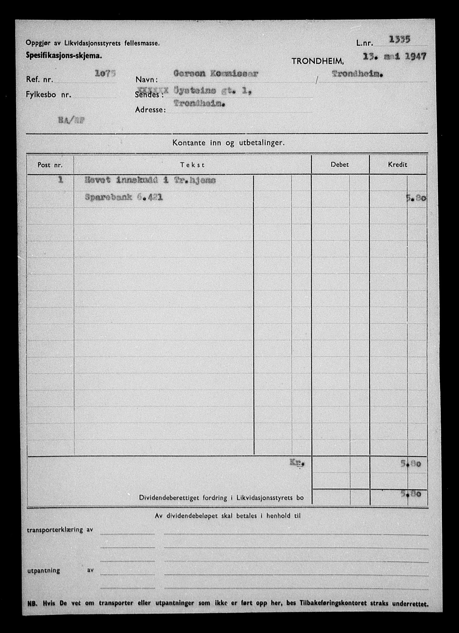 Justisdepartementet, Tilbakeføringskontoret for inndratte formuer, AV/RA-S-1564/H/Hc/Hca/L0902: --, 1945-1947, p. 362