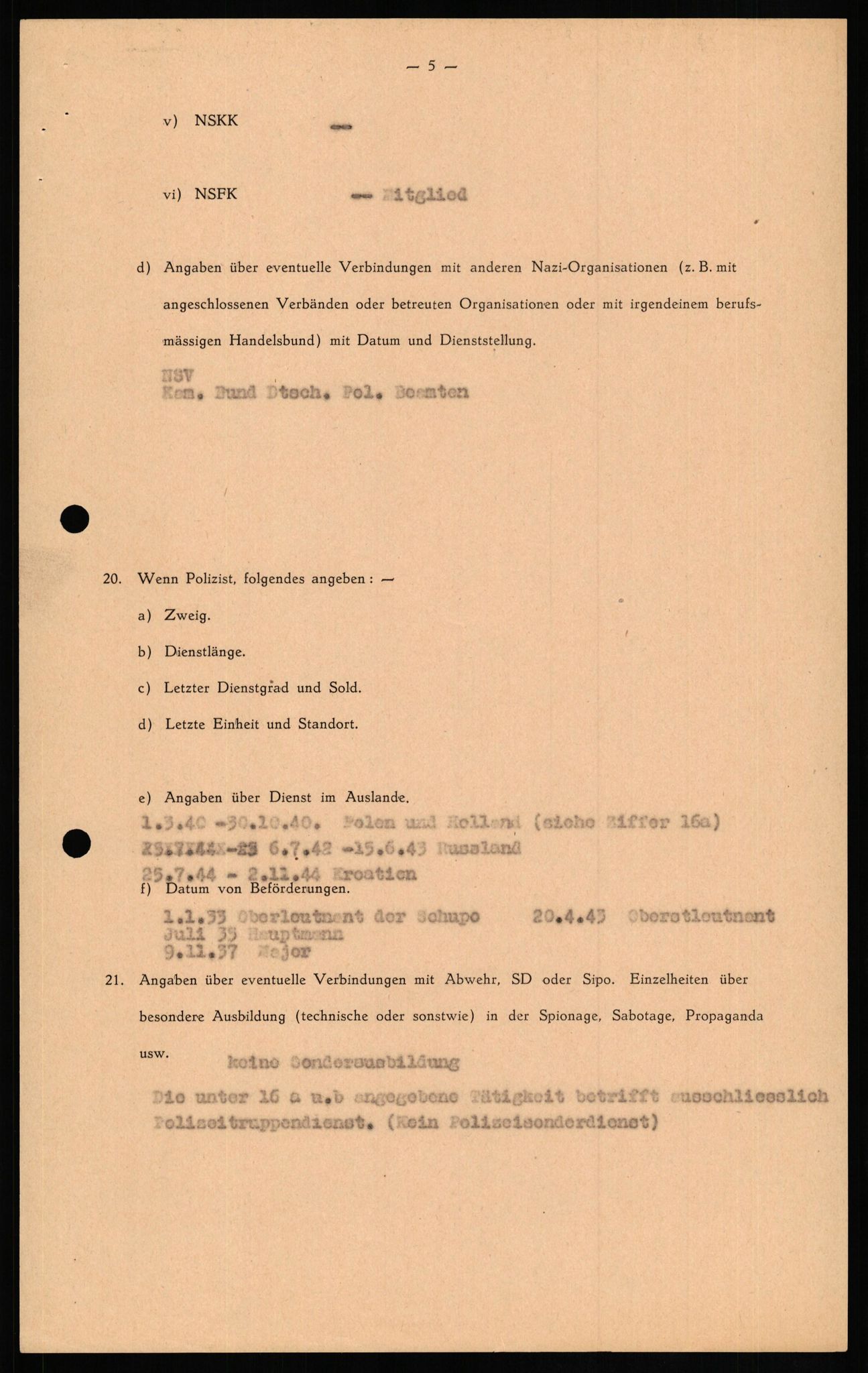 Forsvaret, Forsvarets overkommando II, AV/RA-RAFA-3915/D/Db/L0017: CI Questionaires. Tyske okkupasjonsstyrker i Norge. Tyskere., 1945-1946, p. 484