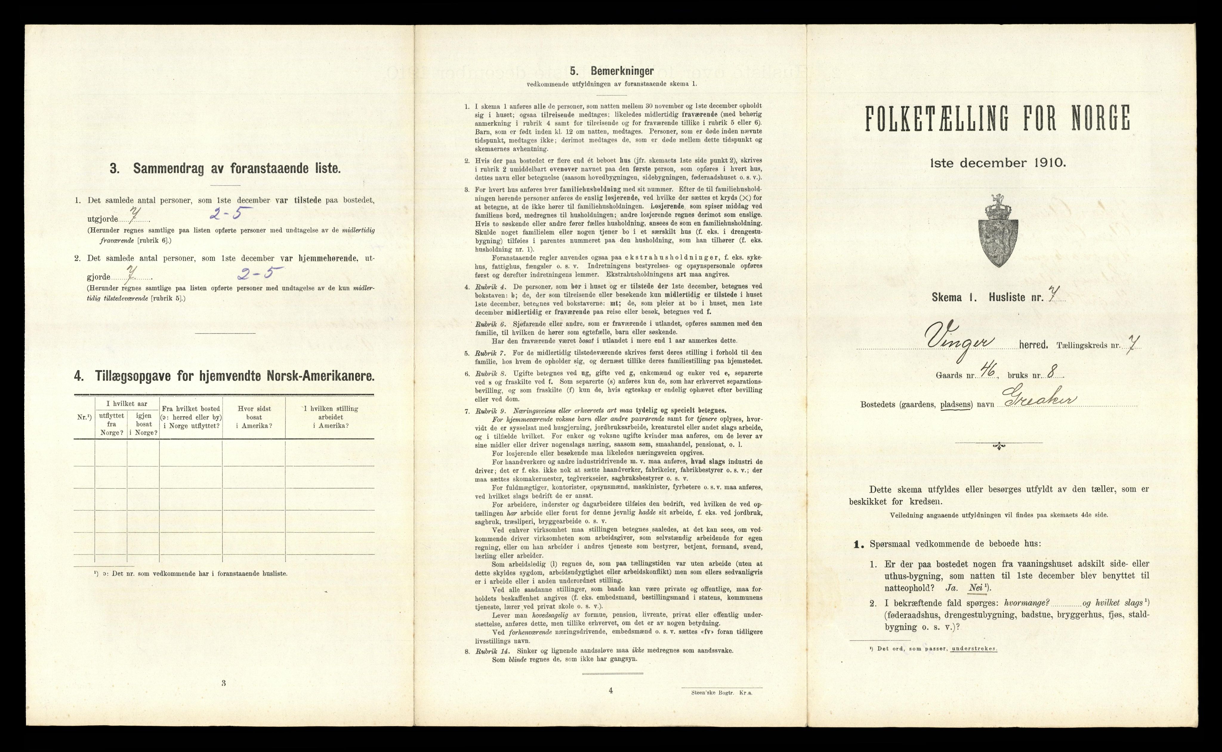 RA, 1910 census for Vinger, 1910, p. 789