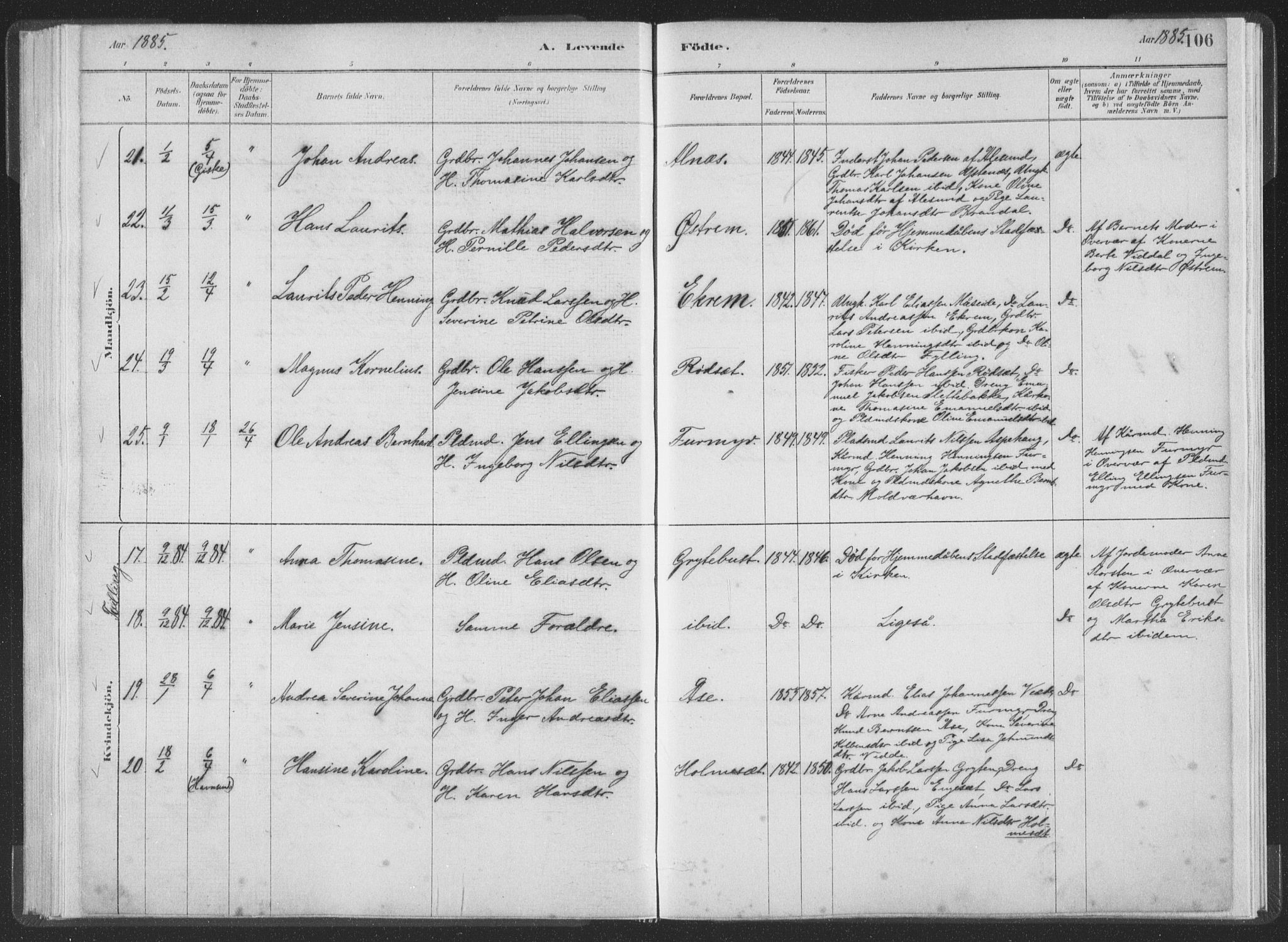 Ministerialprotokoller, klokkerbøker og fødselsregistre - Møre og Romsdal, AV/SAT-A-1454/528/L0401: Parish register (official) no. 528A12I, 1880-1920, p. 106