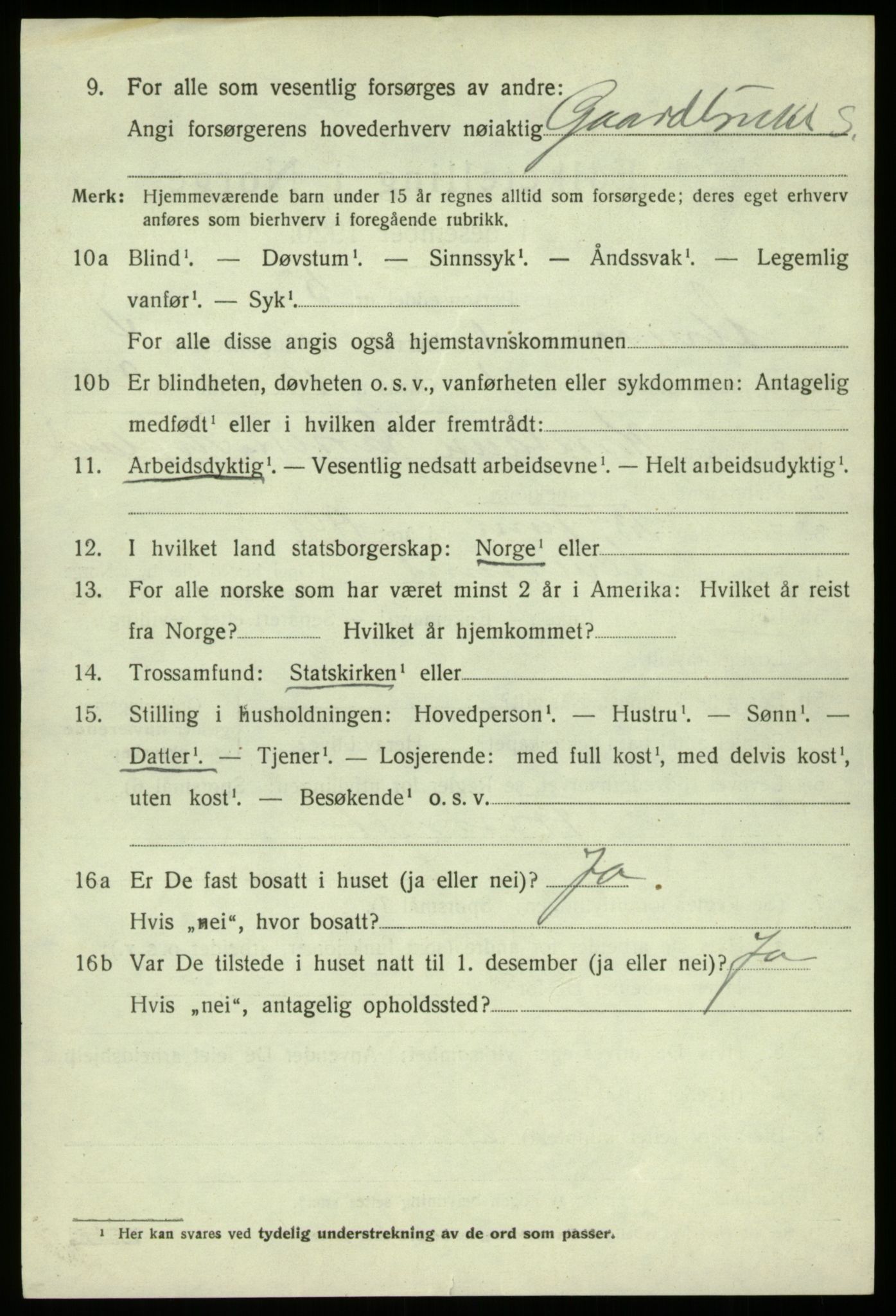 SAB, 1920 census for Alversund, 1920, p. 2667