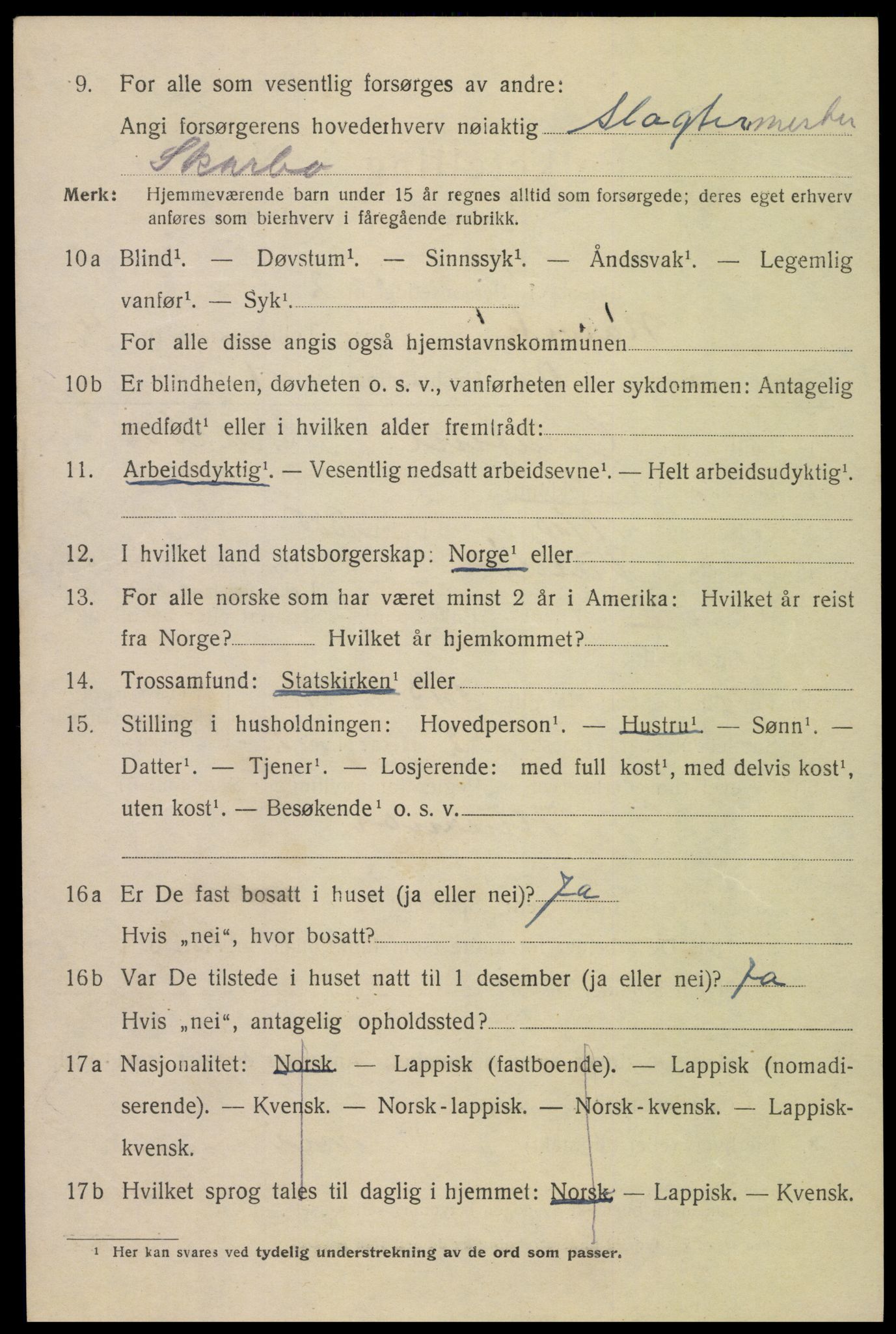 SAT, 1920 census for Narvik, 1920, p. 14643