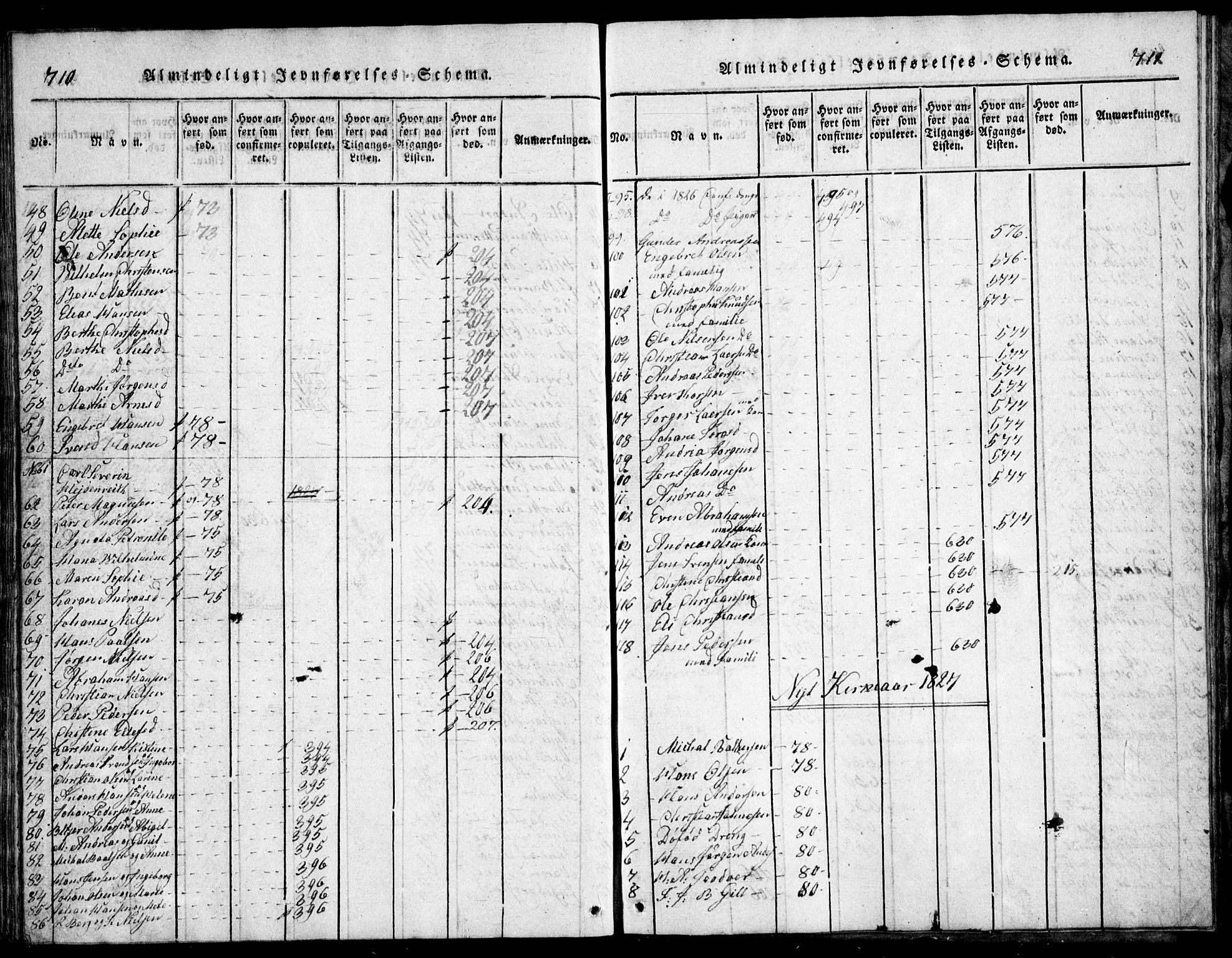 Nesodden prestekontor Kirkebøker, AV/SAO-A-10013/G/Ga/L0001: Parish register (copy) no. I 1, 1814-1847, p. 710-711