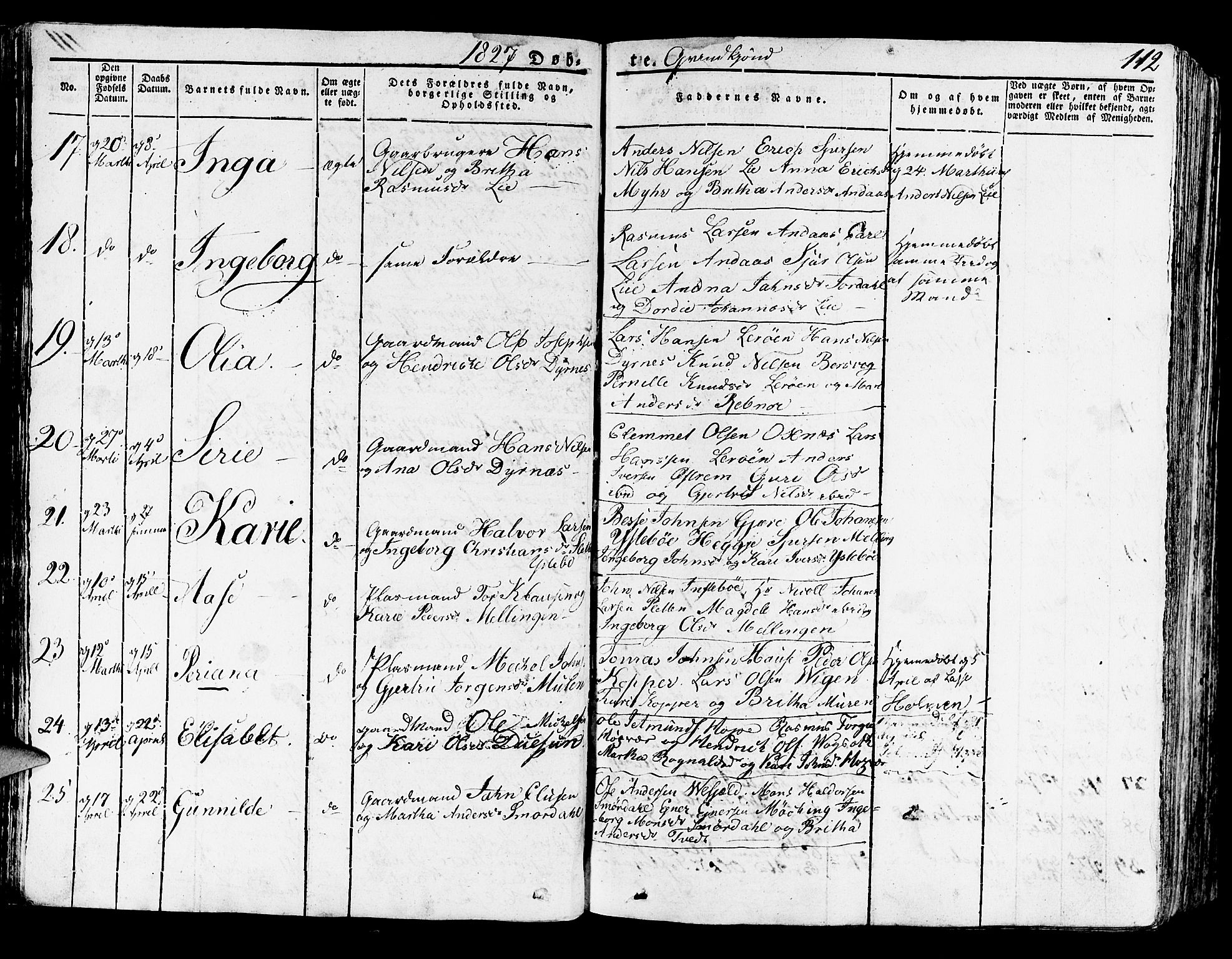 Lindås Sokneprestembete, SAB/A-76701/H/Haa: Parish register (official) no. A 8, 1823-1836, p. 112