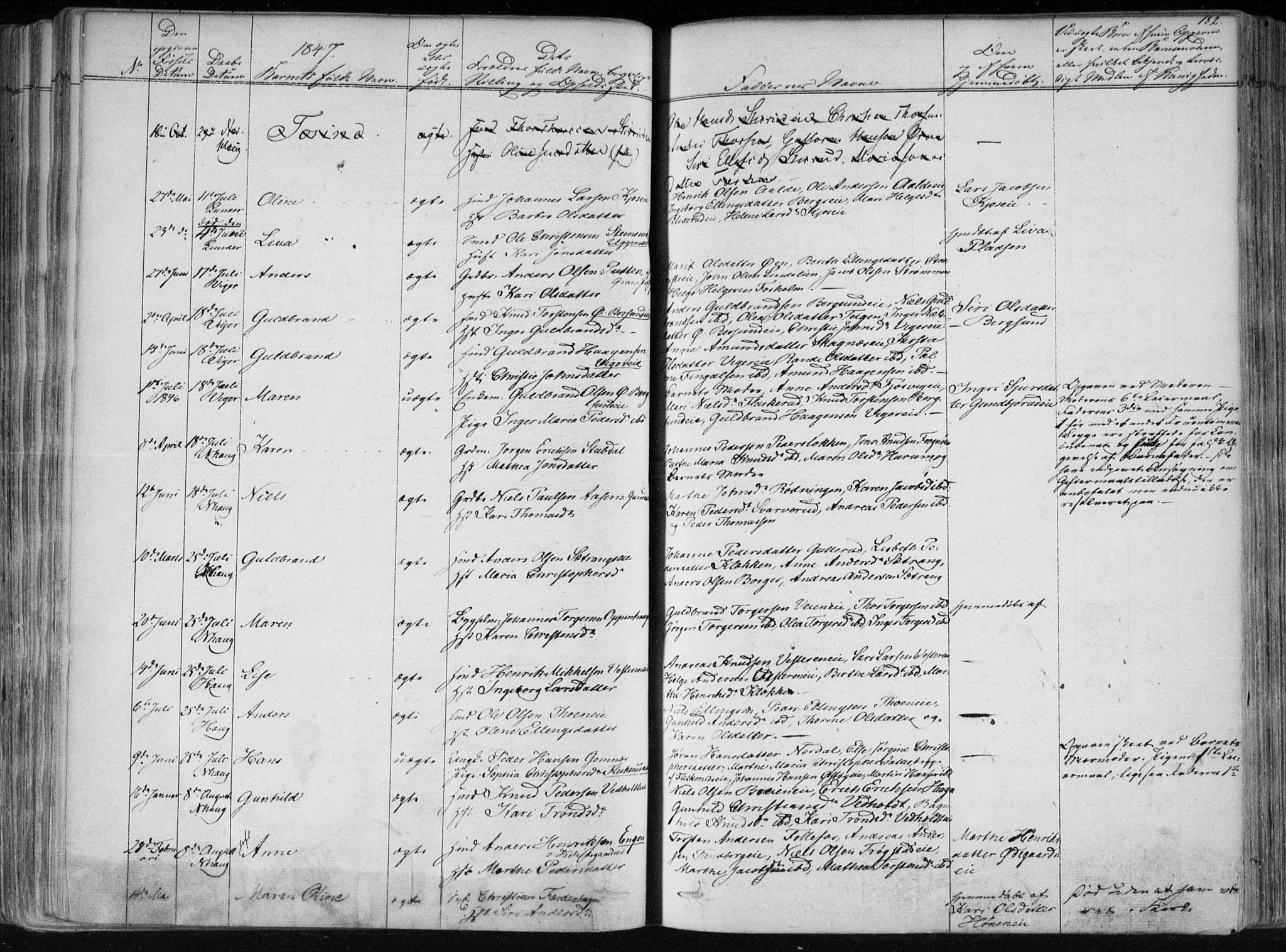 Norderhov kirkebøker, AV/SAKO-A-237/F/Fa/L0010: Parish register (official) no. 10, 1837-1847, p. 182