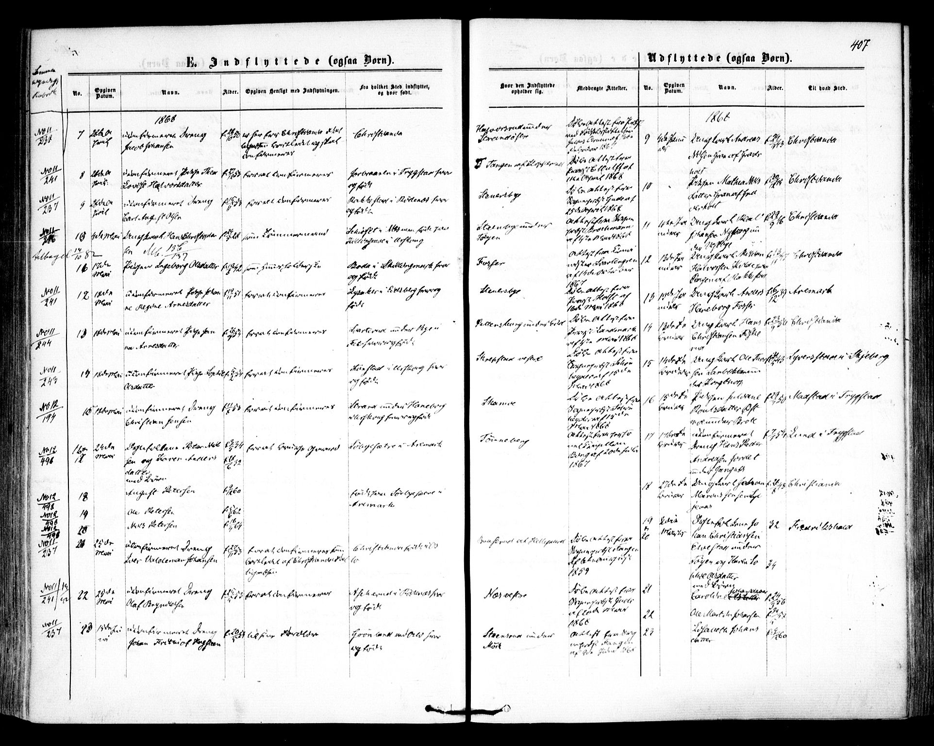 Høland prestekontor Kirkebøker, AV/SAO-A-10346a/F/Fa/L0011: Parish register (official) no. I 11, 1862-1869, p. 407
