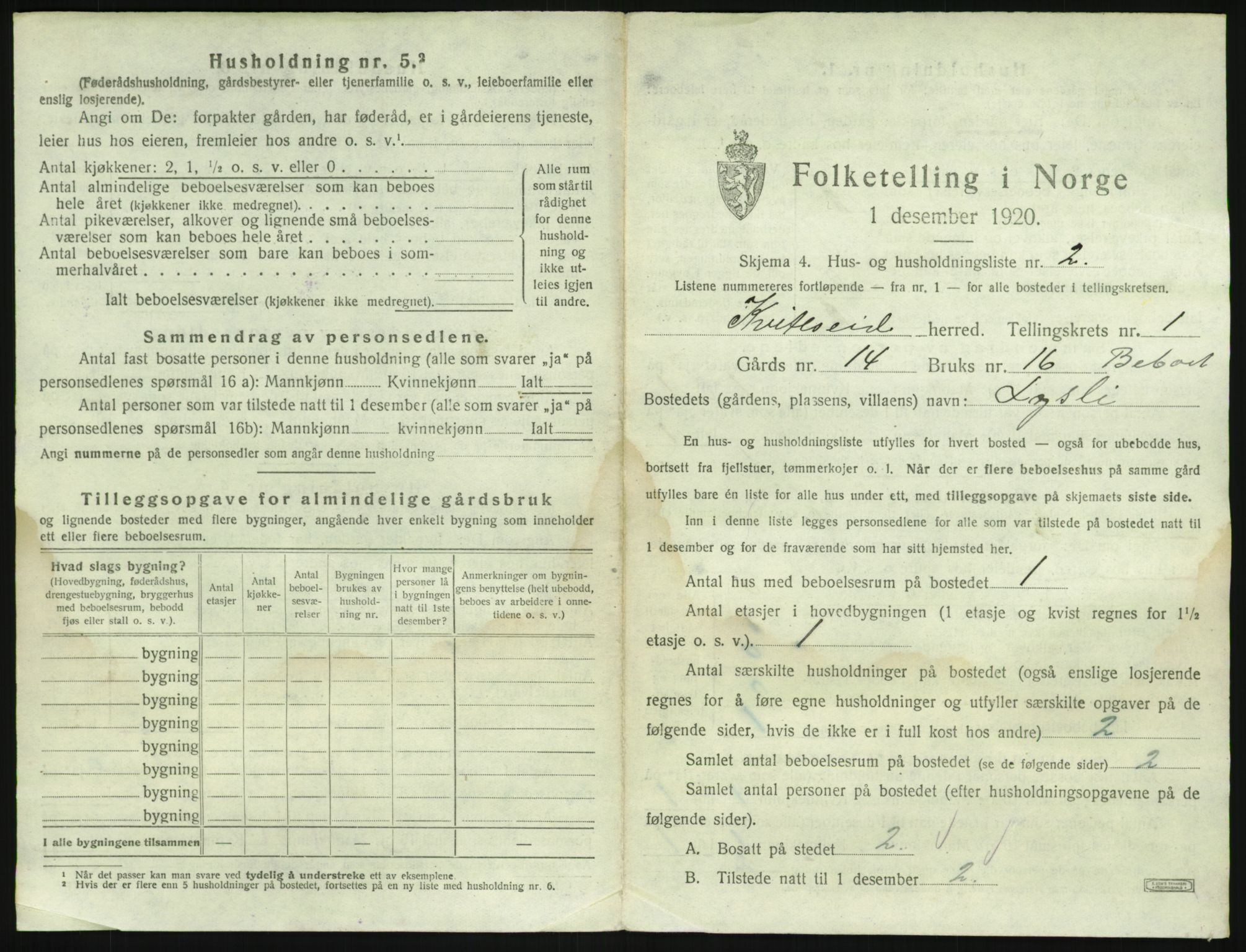 SAKO, 1920 census for Kviteseid, 1920, p. 63