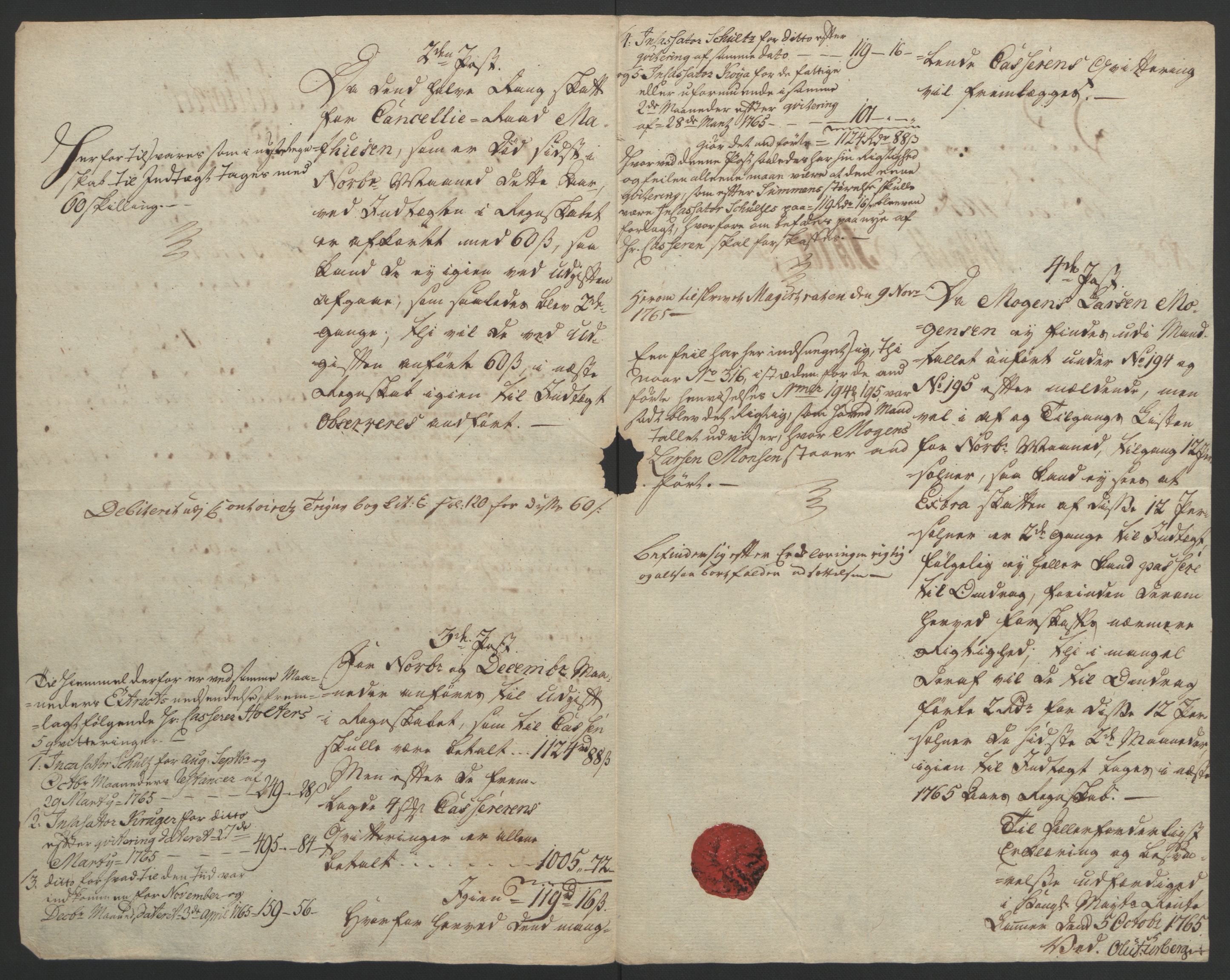 Rentekammeret inntil 1814, Reviderte regnskaper, Byregnskaper, AV/RA-EA-4066/R/Re/L0072/0001: [E13] Kontribusjonsregnskap / Ekstraskatt, 1763-1764, p. 226