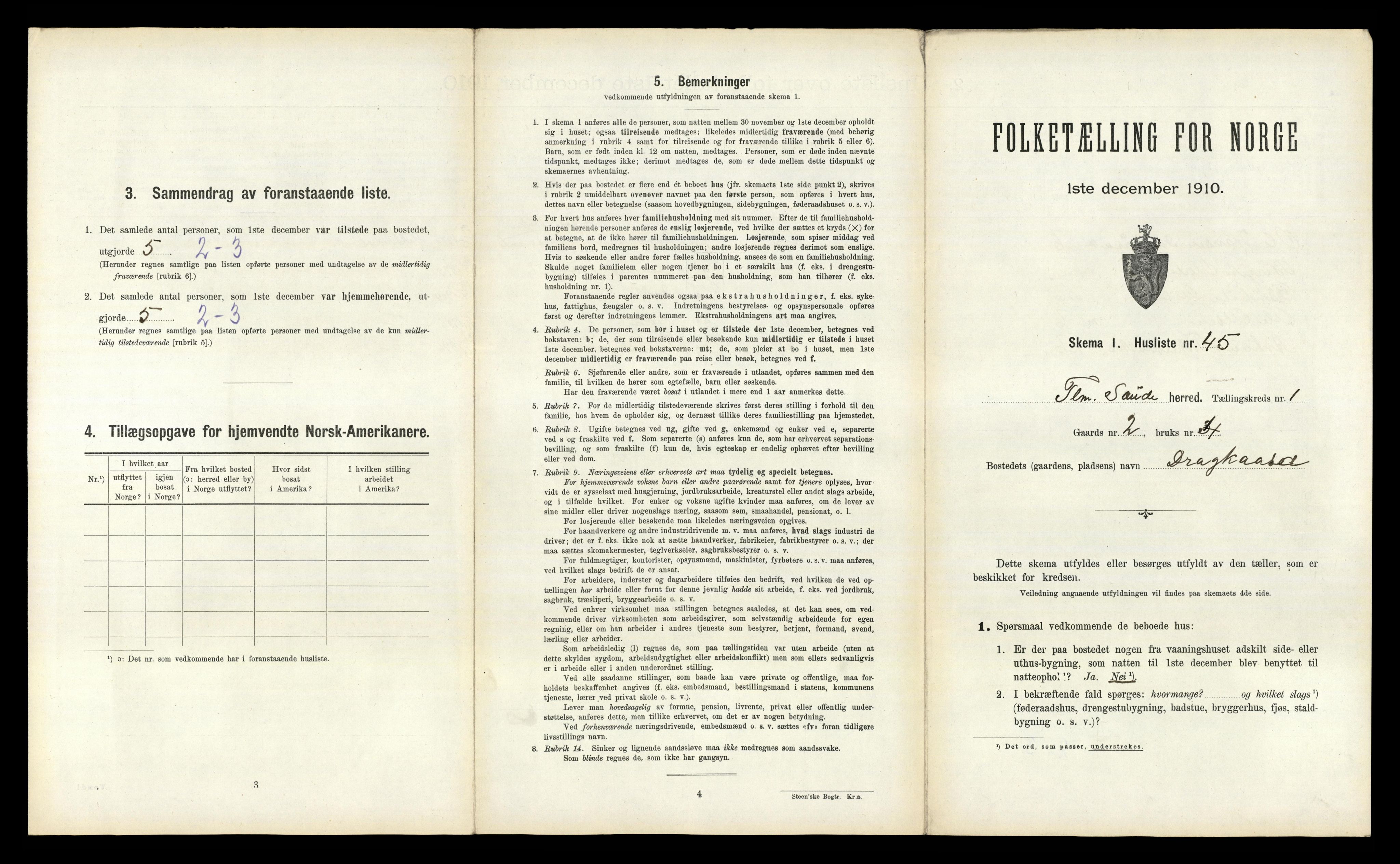 RA, 1910 census for Sauherad, 1910, p. 141