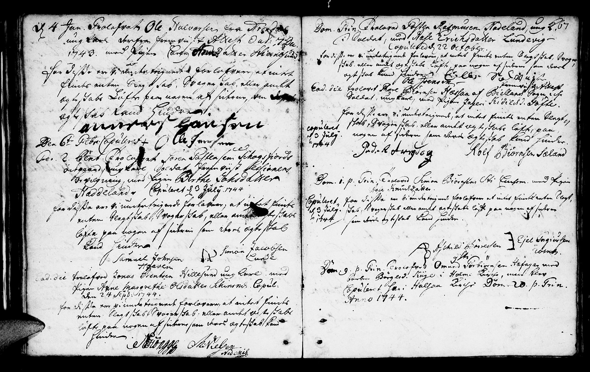 Mandal sokneprestkontor, SAK/1111-0030/F/Fa/Faa/L0002: Parish register (official) no. A 2, 1720-1754, p. 67