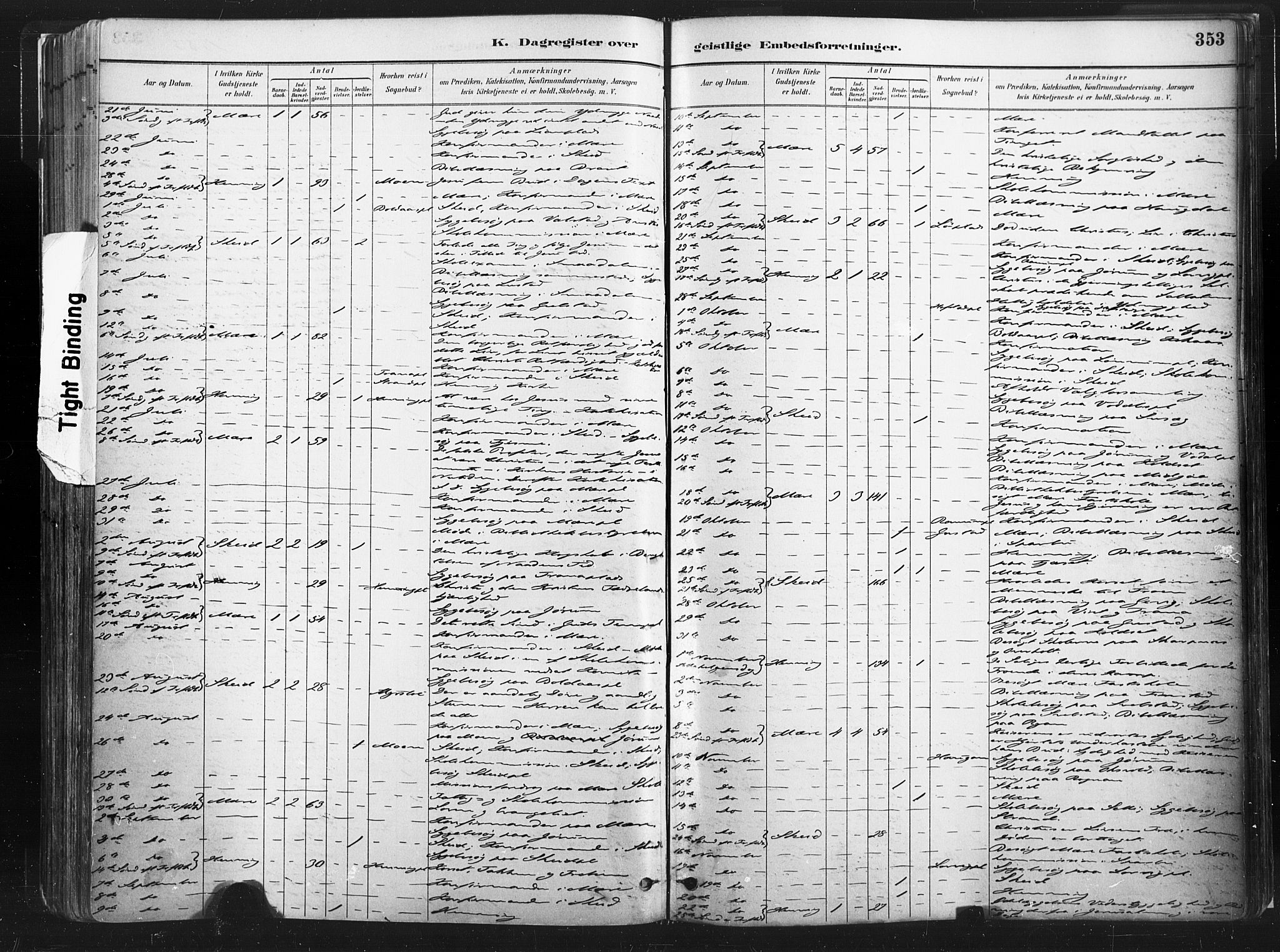 Ministerialprotokoller, klokkerbøker og fødselsregistre - Nord-Trøndelag, SAT/A-1458/735/L0351: Parish register (official) no. 735A10, 1884-1908, p. 353