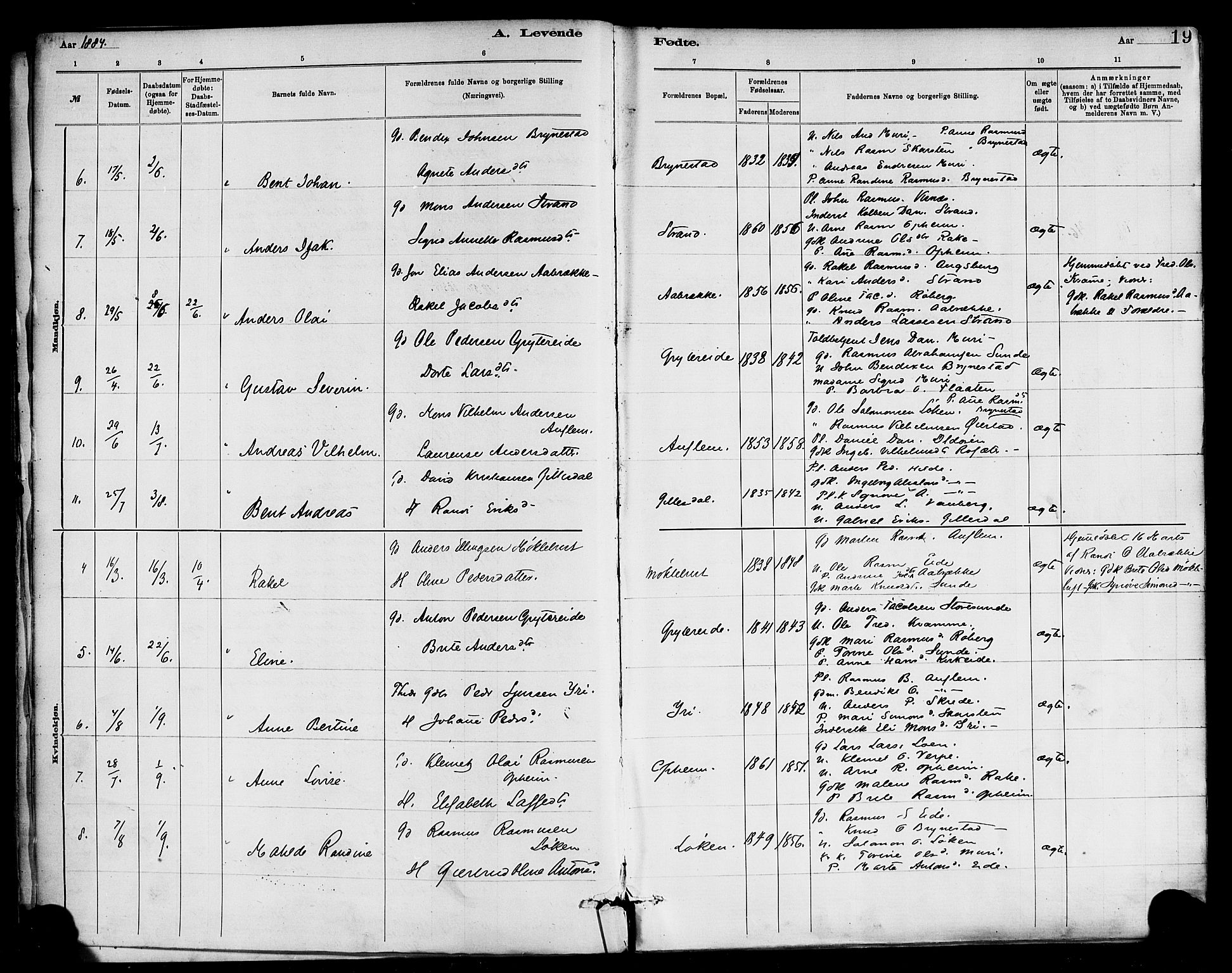 Innvik sokneprestembete, AV/SAB-A-80501: Parish register (official) no. C 1, 1879-1900, p. 19