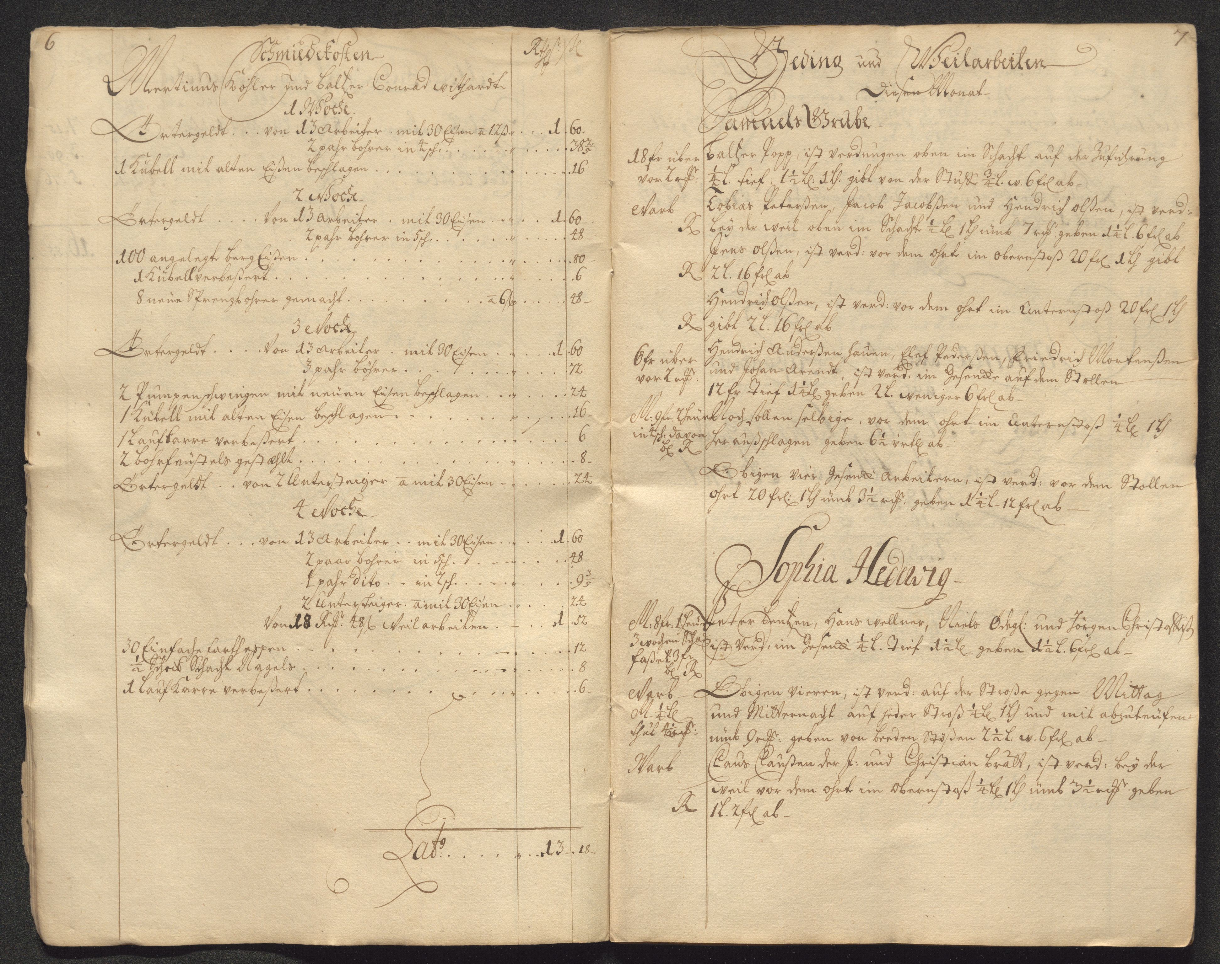 Kongsberg Sølvverk 1623-1816, AV/SAKO-EA-3135/001/D/Dc/Dcd/L0091: Utgiftsregnskap for gruver m.m., 1706-1707, p. 6