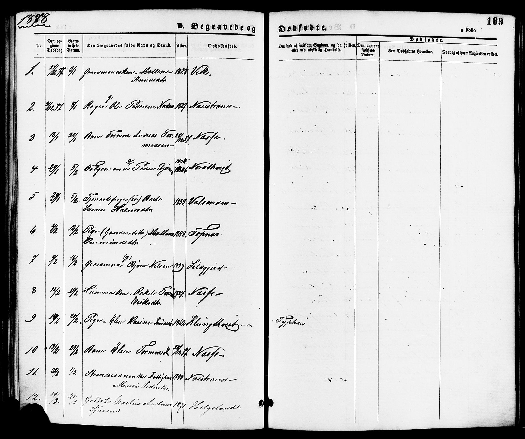 Nedstrand sokneprestkontor, SAST/A-101841/01/IV: Parish register (official) no. A 11, 1877-1887, p. 189