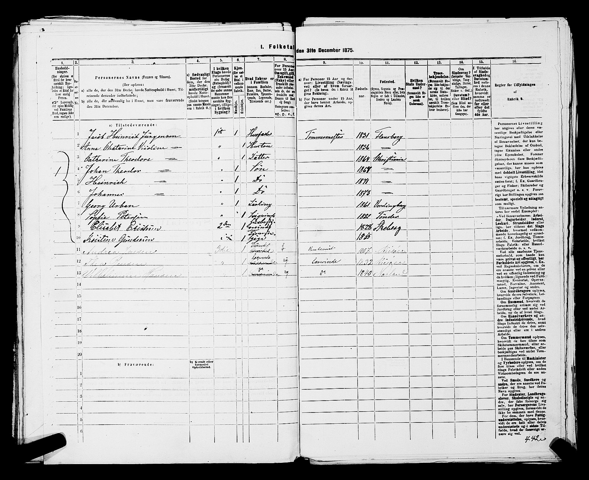 RA, 1875 census for 0301 Kristiania, 1875, p. 3537