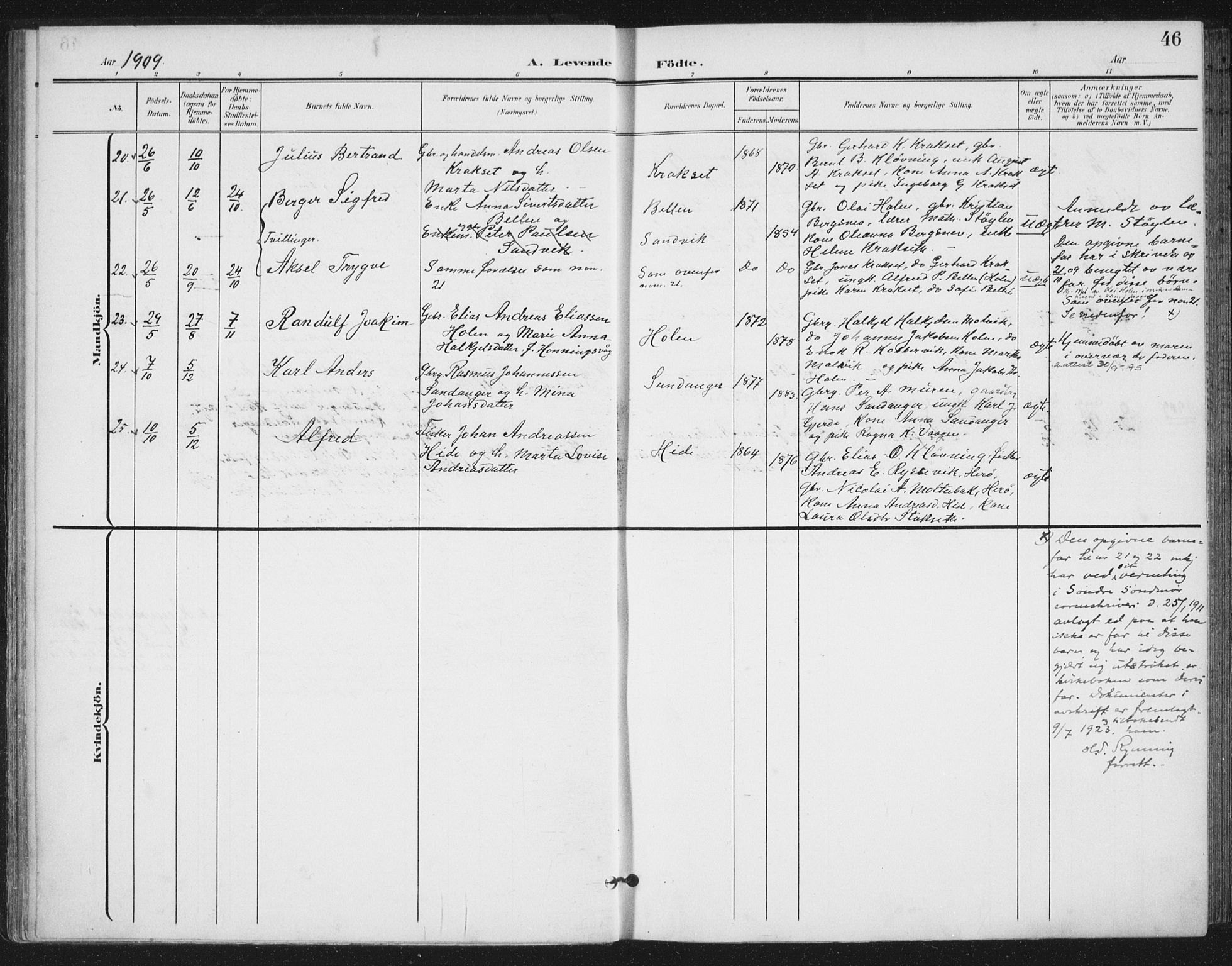 Ministerialprotokoller, klokkerbøker og fødselsregistre - Møre og Romsdal, AV/SAT-A-1454/503/L0038: Parish register (official) no. 503A06, 1901-1917, p. 46