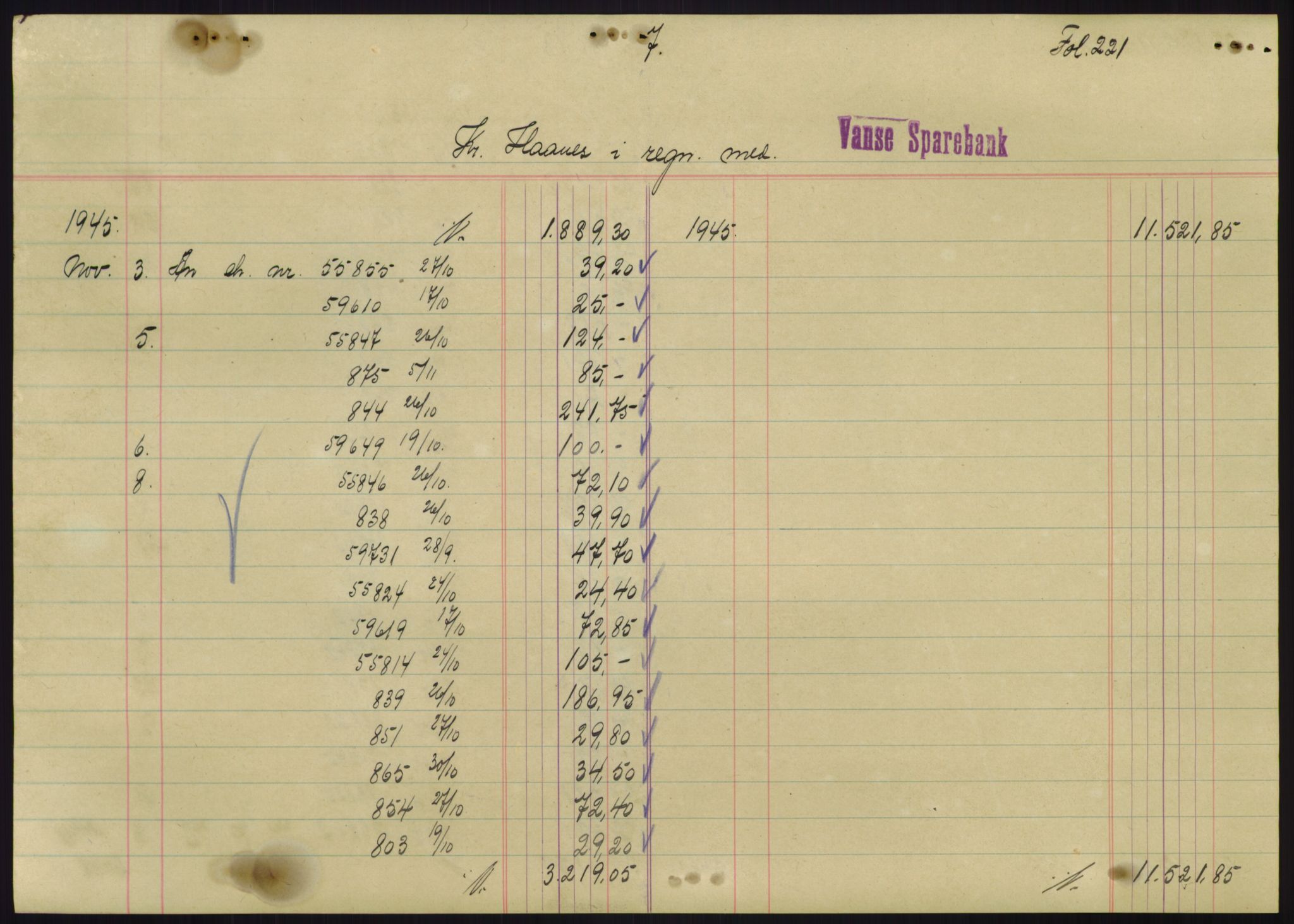 Forsvarsdepartementet, 10. kontor / Oppgjørskontoret, AV/RA-RAFA-1225/D/Db/L0180: Lista oppgjørskontor, 1942-1952, p. 2069