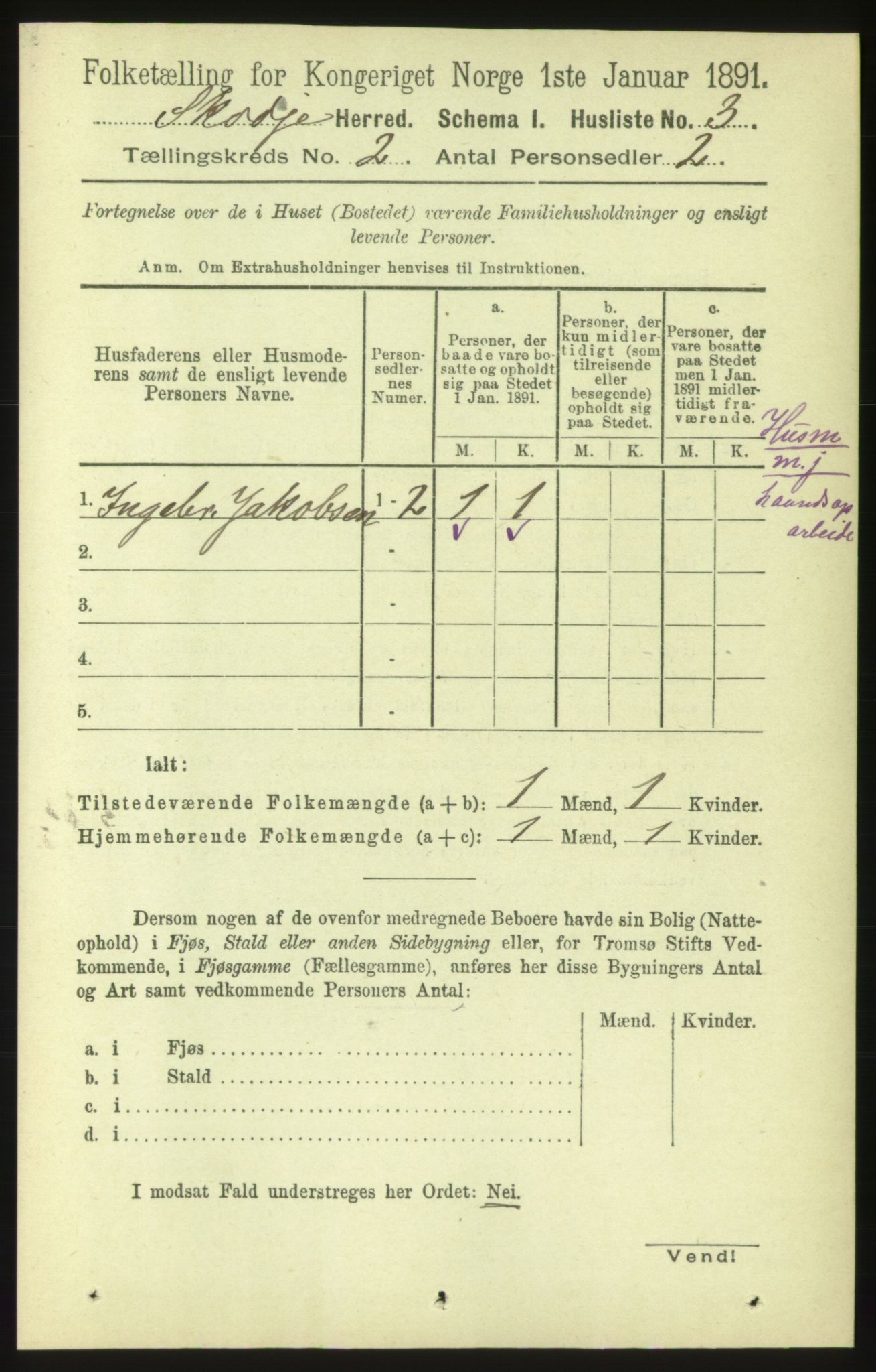 RA, 1891 census for 1529 Skodje, 1891, p. 248