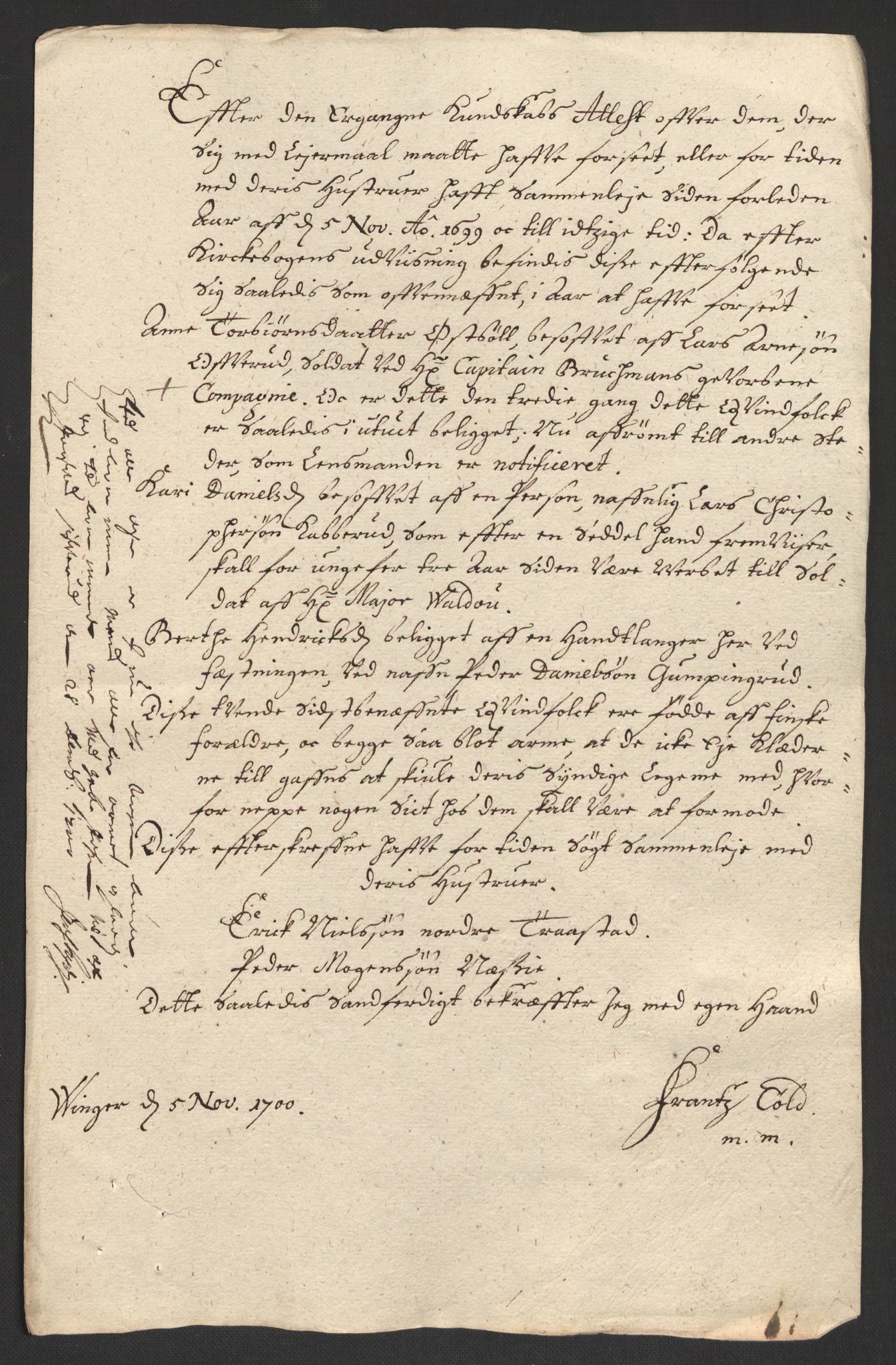 Rentekammeret inntil 1814, Reviderte regnskaper, Fogderegnskap, AV/RA-EA-4092/R13/L0838: Fogderegnskap Solør, Odal og Østerdal, 1700, p. 41