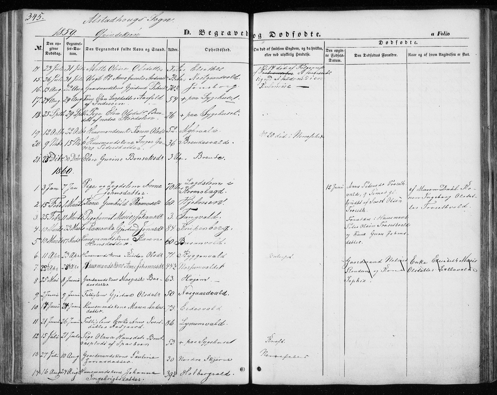 Ministerialprotokoller, klokkerbøker og fødselsregistre - Nord-Trøndelag, AV/SAT-A-1458/717/L0154: Parish register (official) no. 717A07 /1, 1850-1862, p. 345