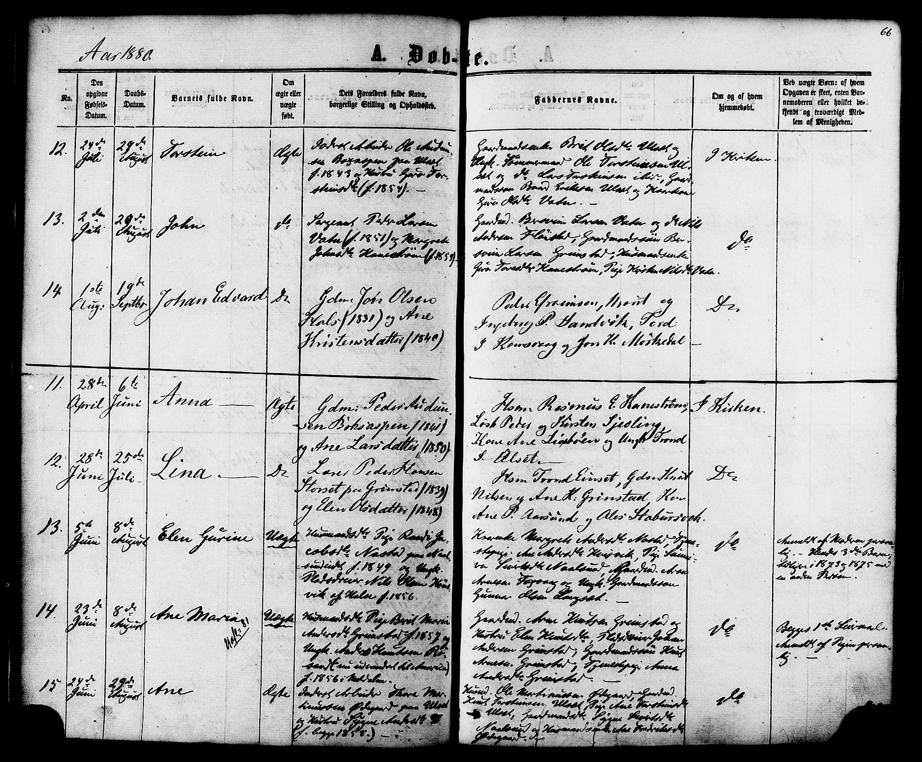 Ministerialprotokoller, klokkerbøker og fødselsregistre - Møre og Romsdal, AV/SAT-A-1454/587/L0999: Parish register (official) no. 587A01, 1864-1886, p. 66