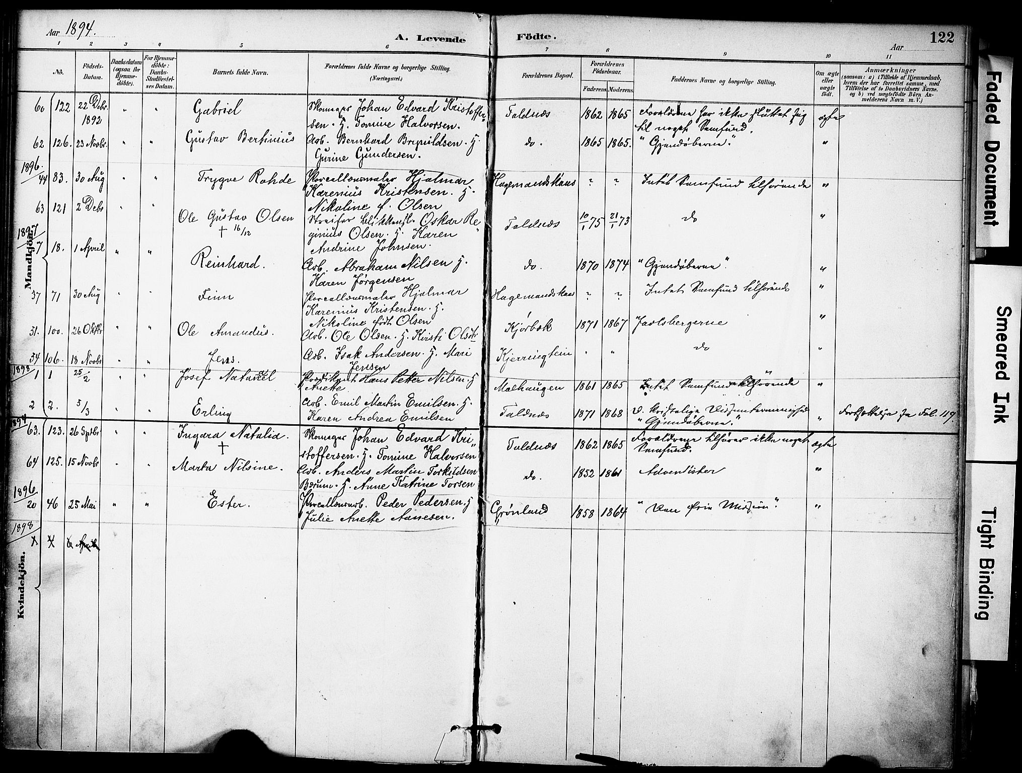 Solum kirkebøker, SAKO/A-306/F/Fa/L0010: Parish register (official) no. I 10, 1888-1898, p. 122