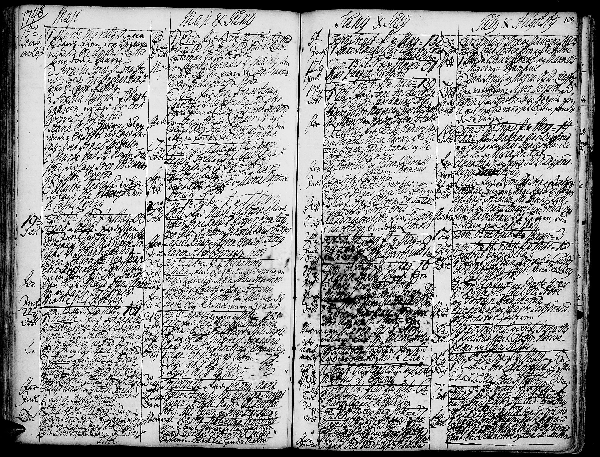 Vinger prestekontor, AV/SAH-PREST-024/H/Ha/Haa/L0002: Parish register (official) no. 2, 1730-1751, p. 108