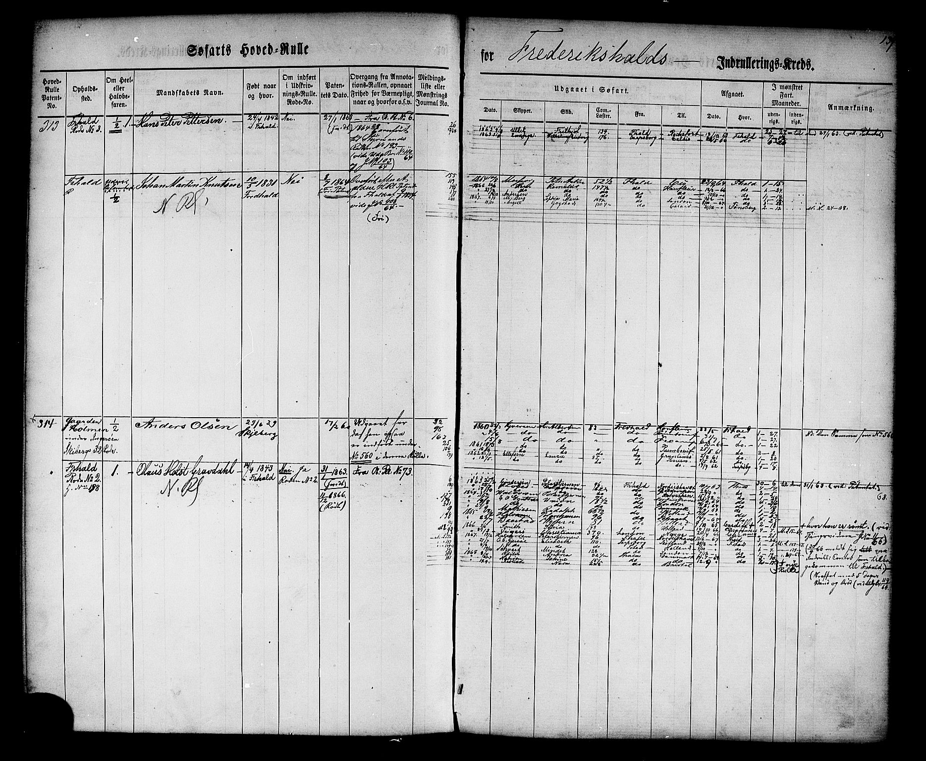 Halden mønstringskontor, AV/SAO-A-10569a/F/Fc/Fcb/L0002: Hovedrulle, 1860, p. 142